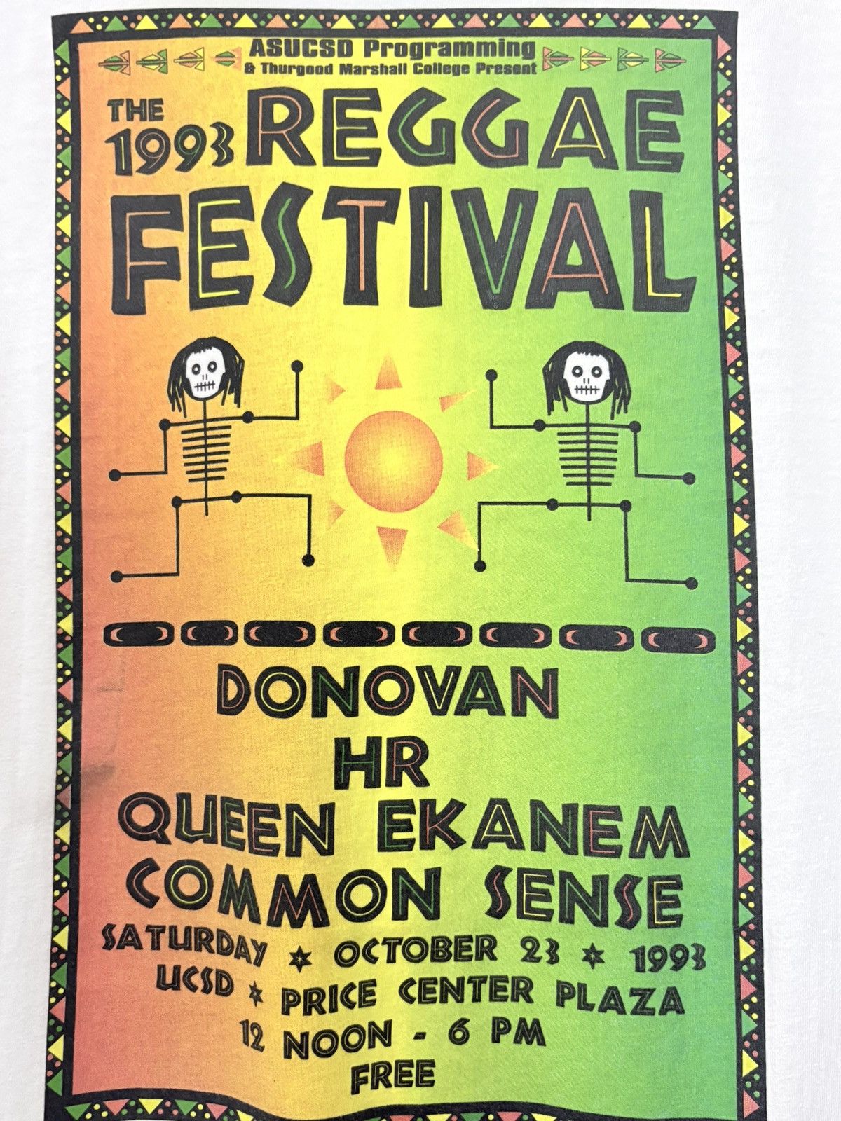 Vintage 90s Reggae Festival Common Sense Donovan HR Queen Ekanem Tee Size US XL / EU 56 / 4 - 4 Thumbnail