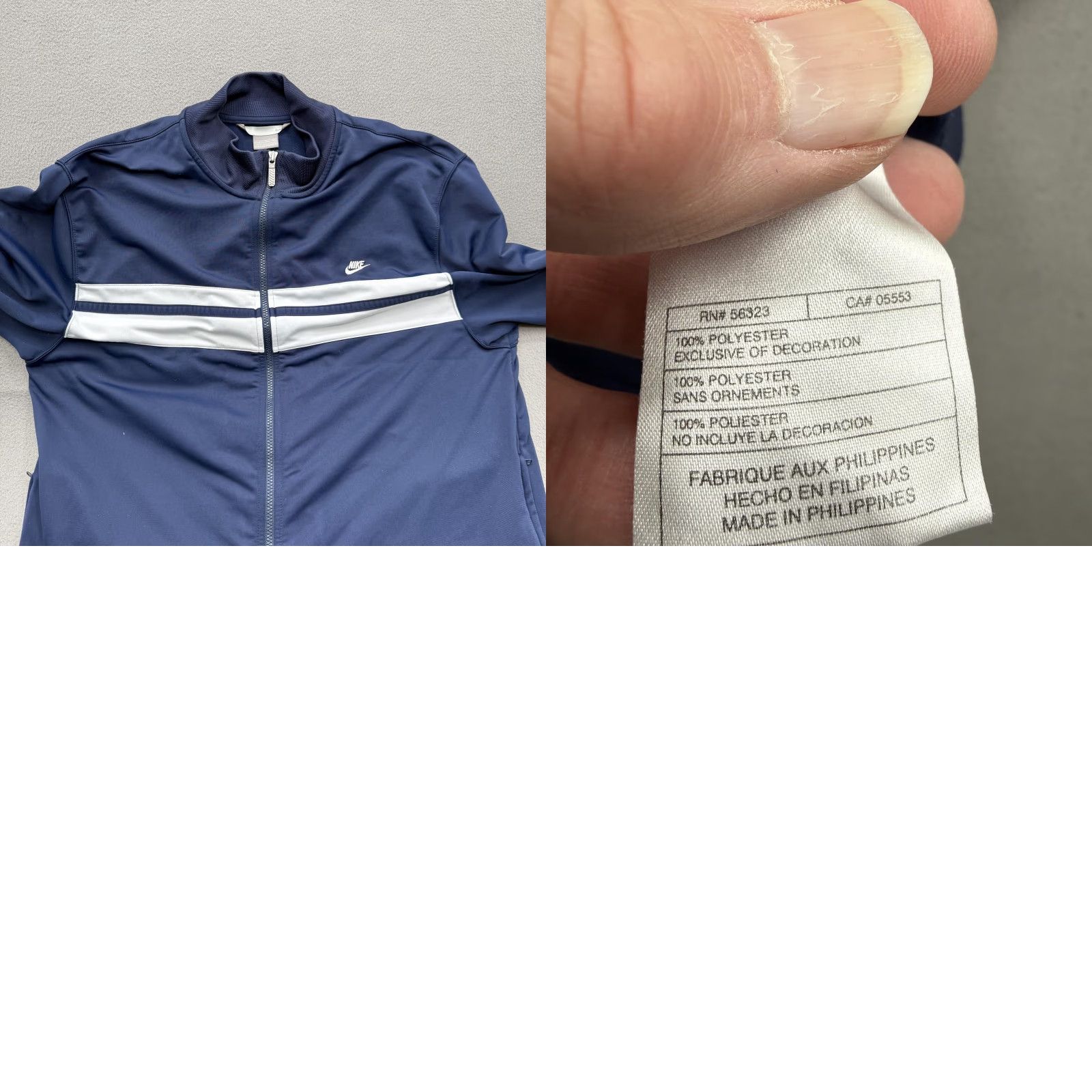 Nike Vintage Nike Track Jacket Mens XL Blue White Stripe Full Zip Athletic Training Size US XL / EU 56 / 4 - 8 Thumbnail