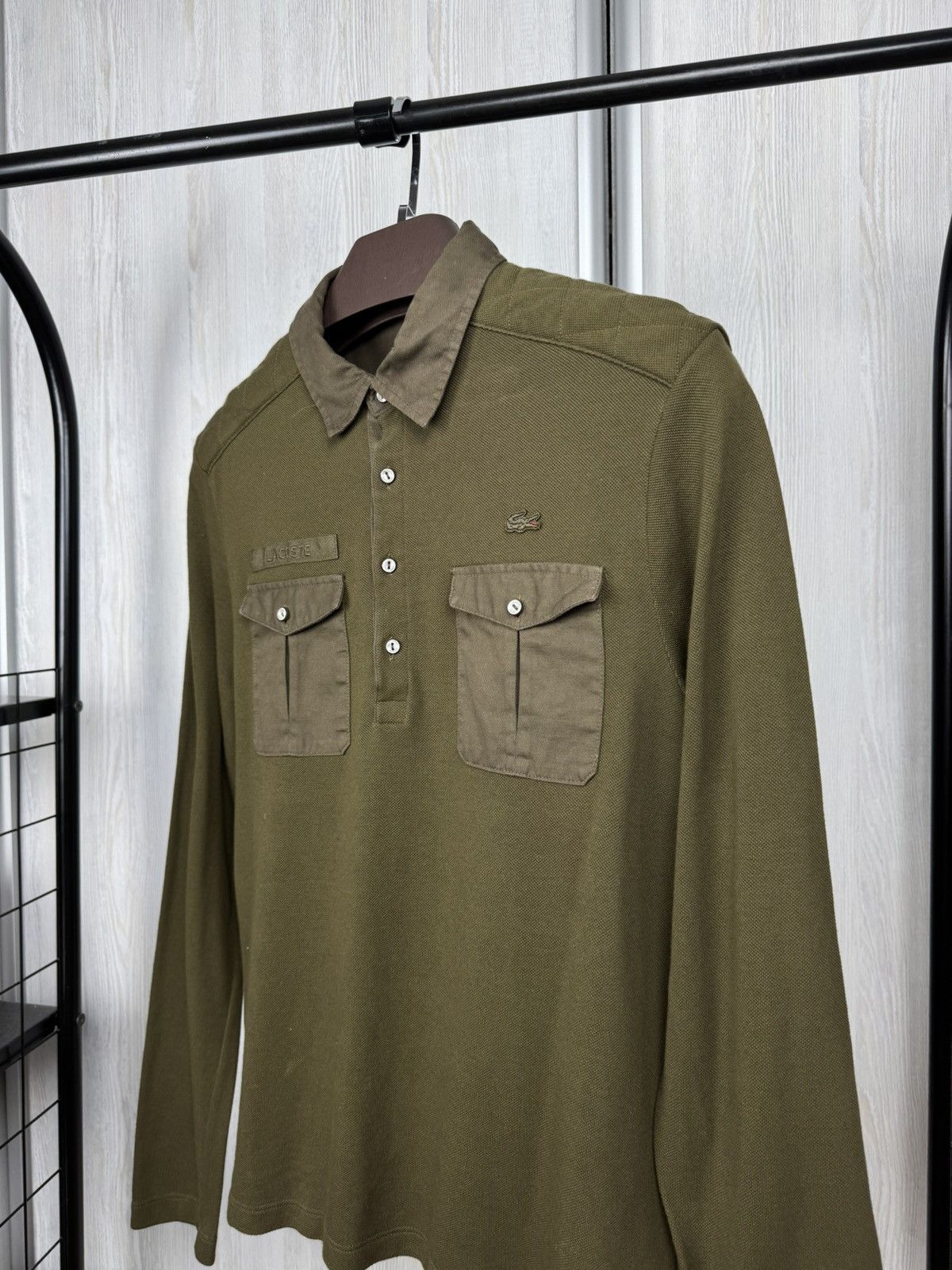 Lacoste Lacoste Khaki Green vintage slim fit rugby polo shirt Size US M / EU 48-50 / 2 - 4 Thumbnail