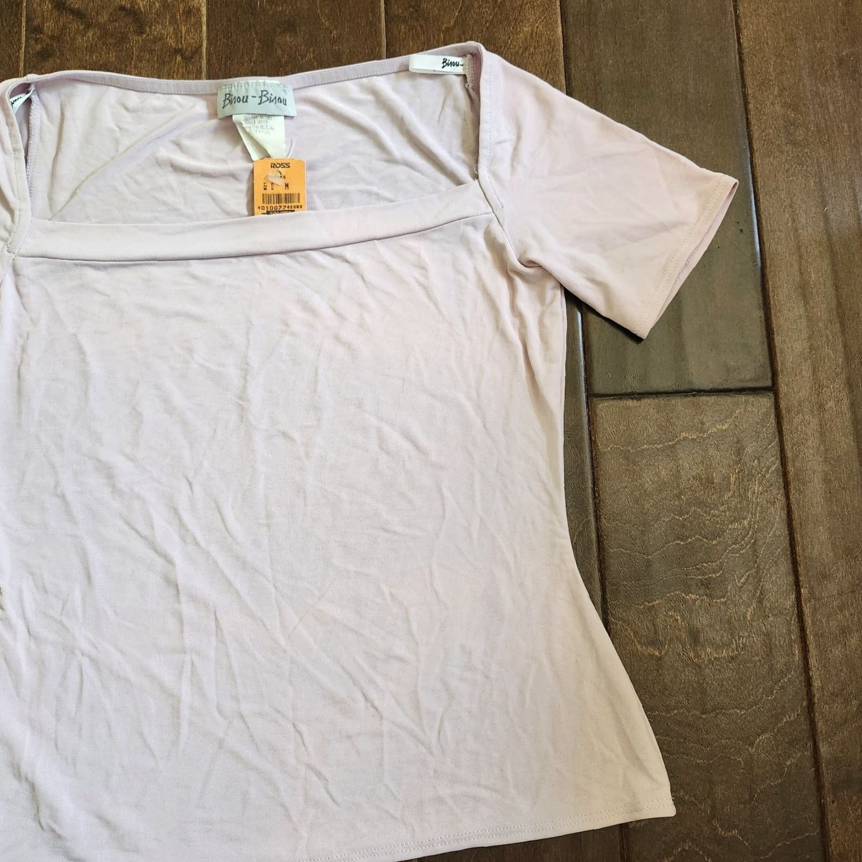 Vintage Bisou Bisou Blouse Top - Size M - Pink - Juniors - Short Sleeve - Pullover - NWT - Acetate Spandex - Solid - Casual Party Business - Girls/Teens Size M / US 6-8 / IT 42-44 - 5 Thumbnail