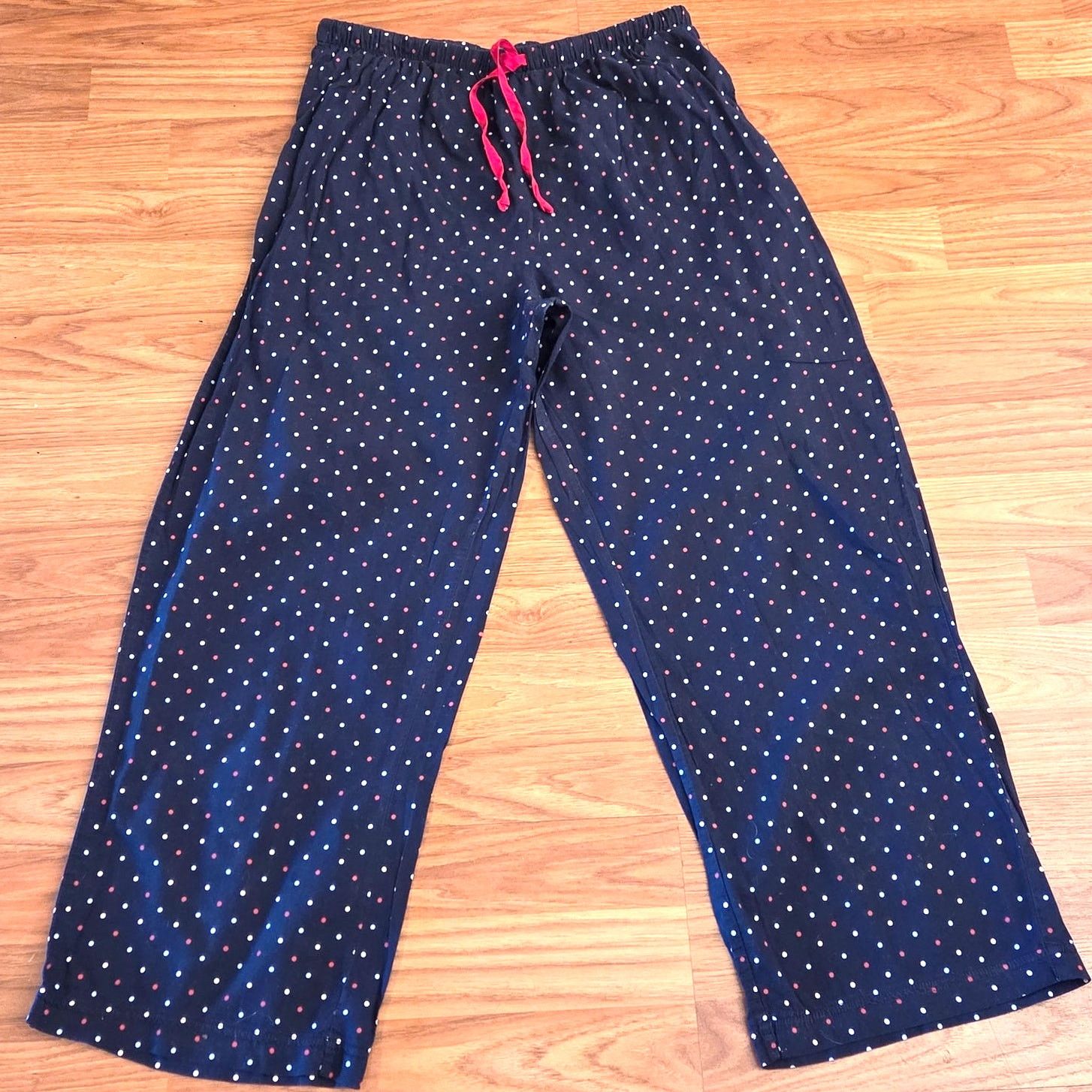 Tommy Hilfiger Tommy Hilfiger Women's Navy Polka Dot Pajama Bottoms Size L Size 32" / US 10 / IT 46 - 3 Thumbnail