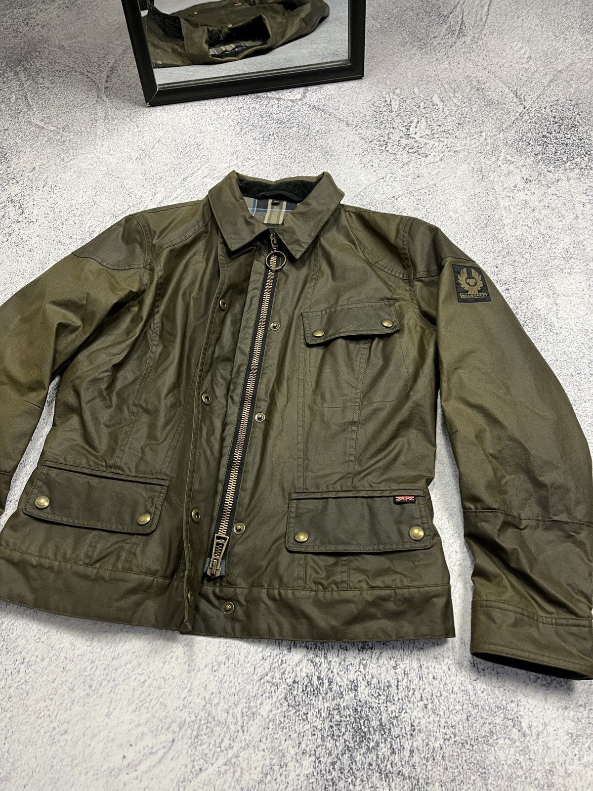 Belstaff × Vintage Belstaff Moto Waxed Women’s Plaid Jacket Cropped Biker Rare Size L / US 10 / IT 46 - 9 Thumbnail