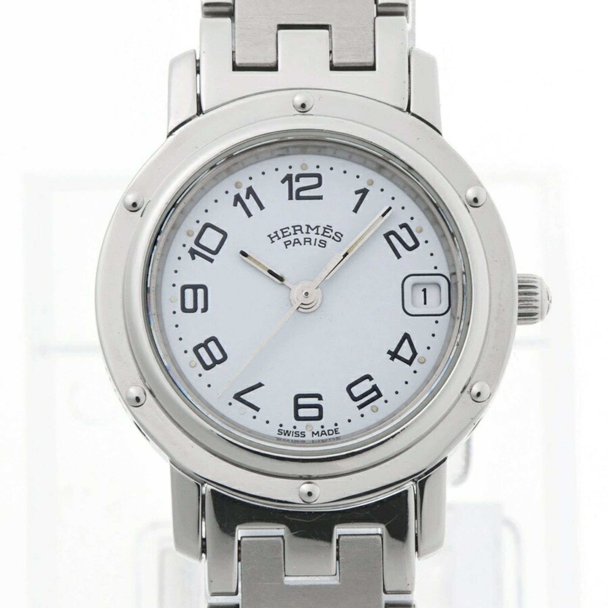 Hermes Hermes Clipper CL4.210 White Quartz Watch Size ONE SIZE - 1 Thumbnail