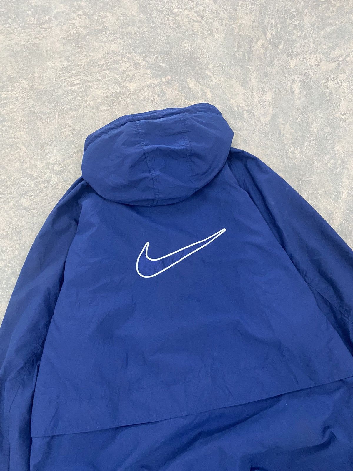 Nike VINTAGE 90s NIKE BIG SWOOSH BACKHIT WINDBREAKER JACKET BLUE Size US XXL / EU 58 / 5 - 14 Thumbnail