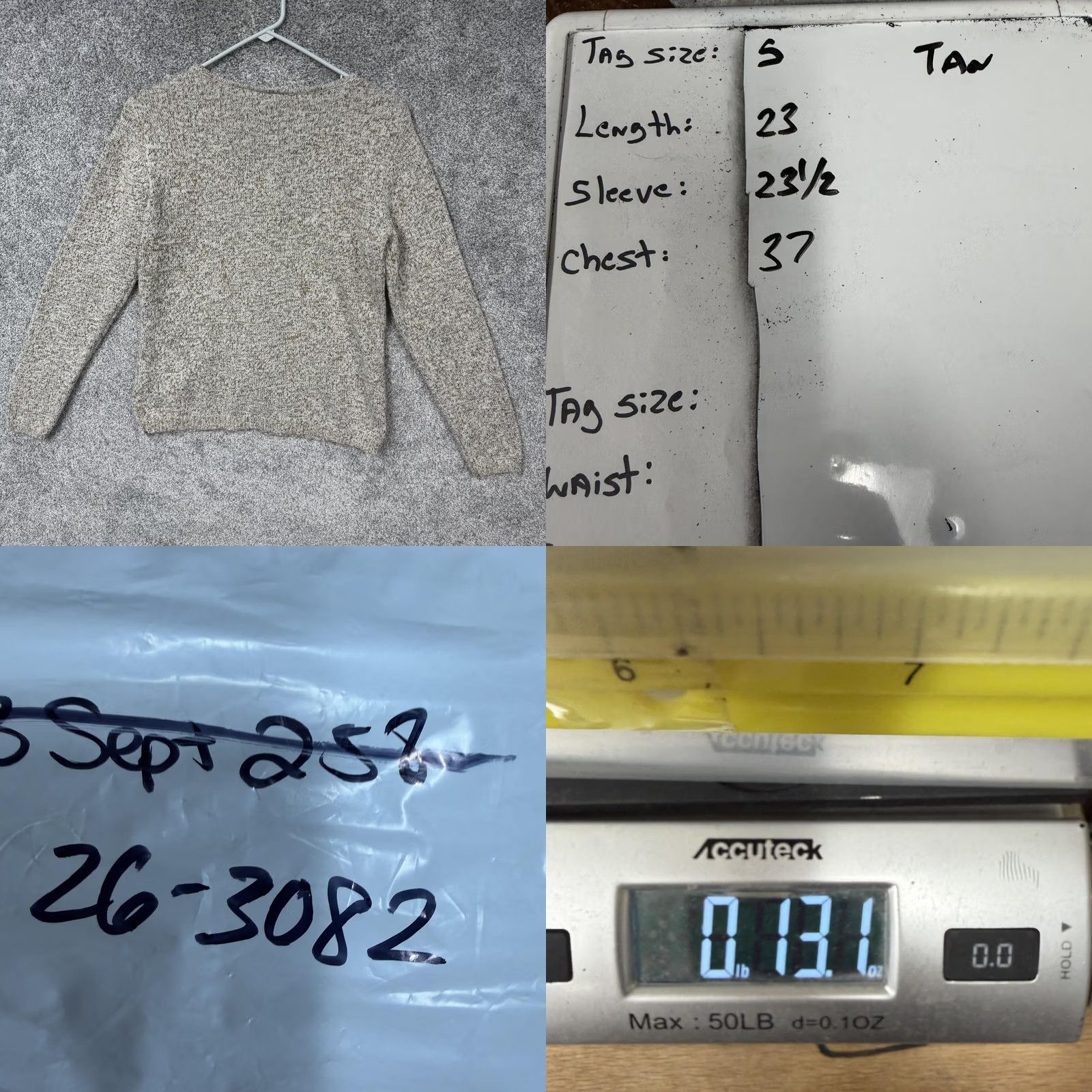 Liz Claiborne VINTAGE Liz Claiborne Sweater Petite S V-Neck Cable-Knit Beiges Beige Long Sleeve Pullover Minimalist 90s Casual Women's Size S / US 4 / IT 40 - 8 Thumbnail