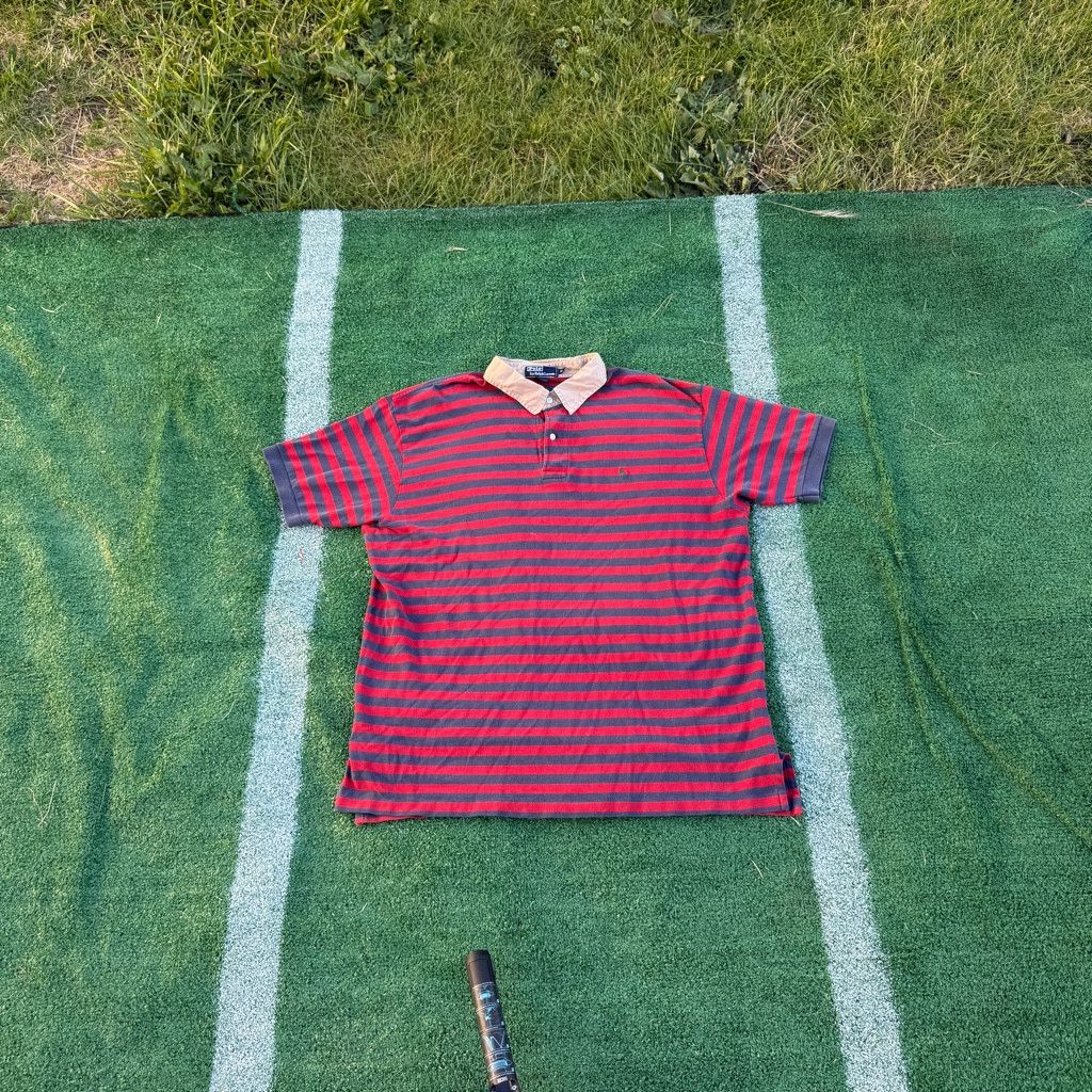 Polo Ralph Lauren Vintage Polo Ralph Lauren XXL Rugby Shirt Red Navy Stripes Size US XXL / EU 58 / 5 - 1 Thumbnail