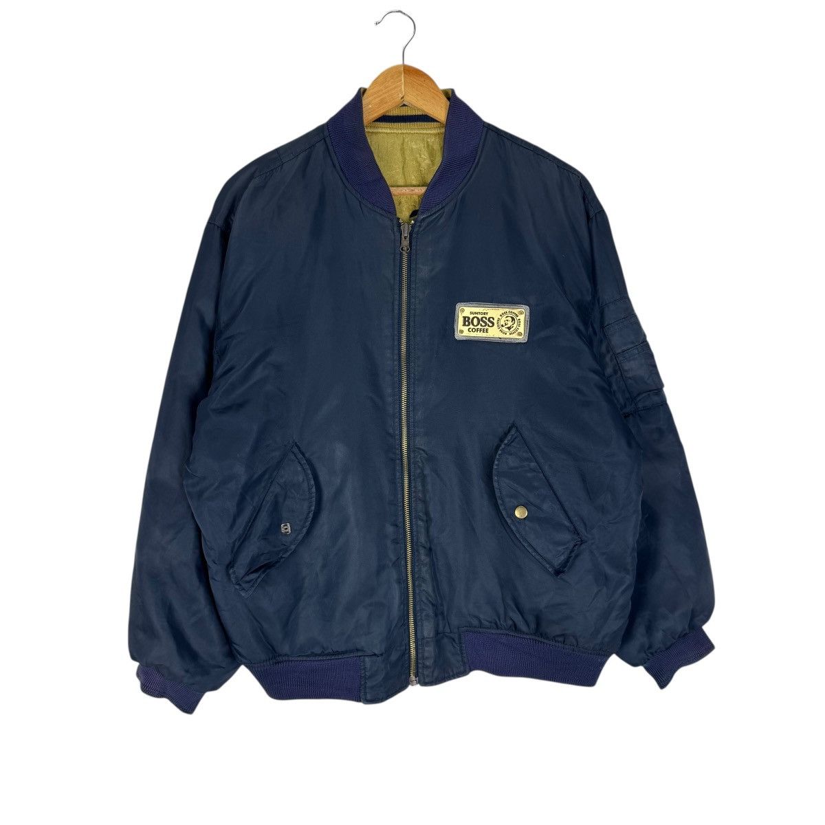 Japanese Brand 🌟SUNTORY BOSS COFFEE REVERSIBLE MA-1 BOMBER JACKET Size US L / EU 52-54 / 3 - 8 Thumbnail