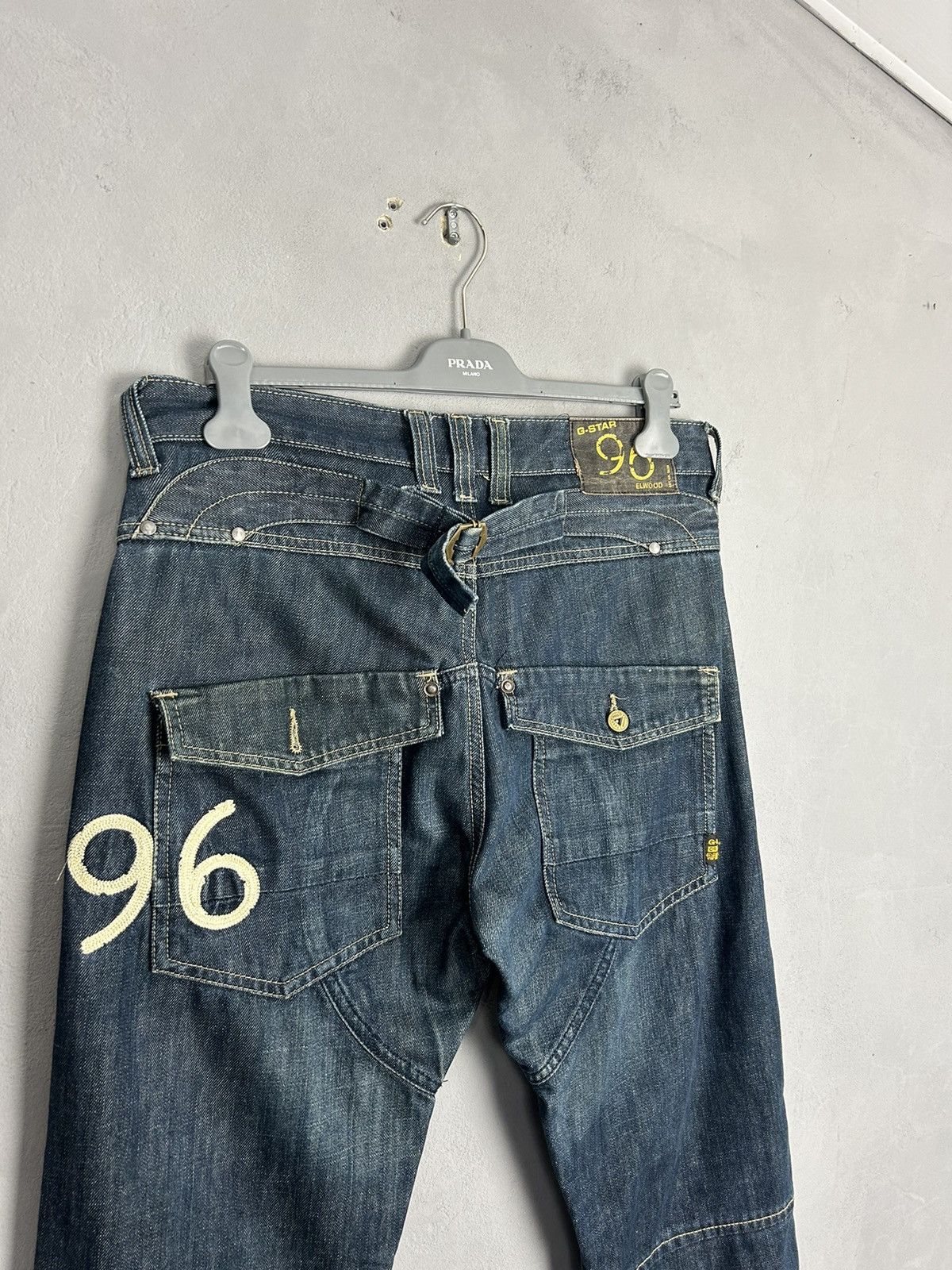 G-Star G-Star Raw Elwood 96 Jeans Distressed Denim Workwear Style Size US 35 - 3 Thumbnail