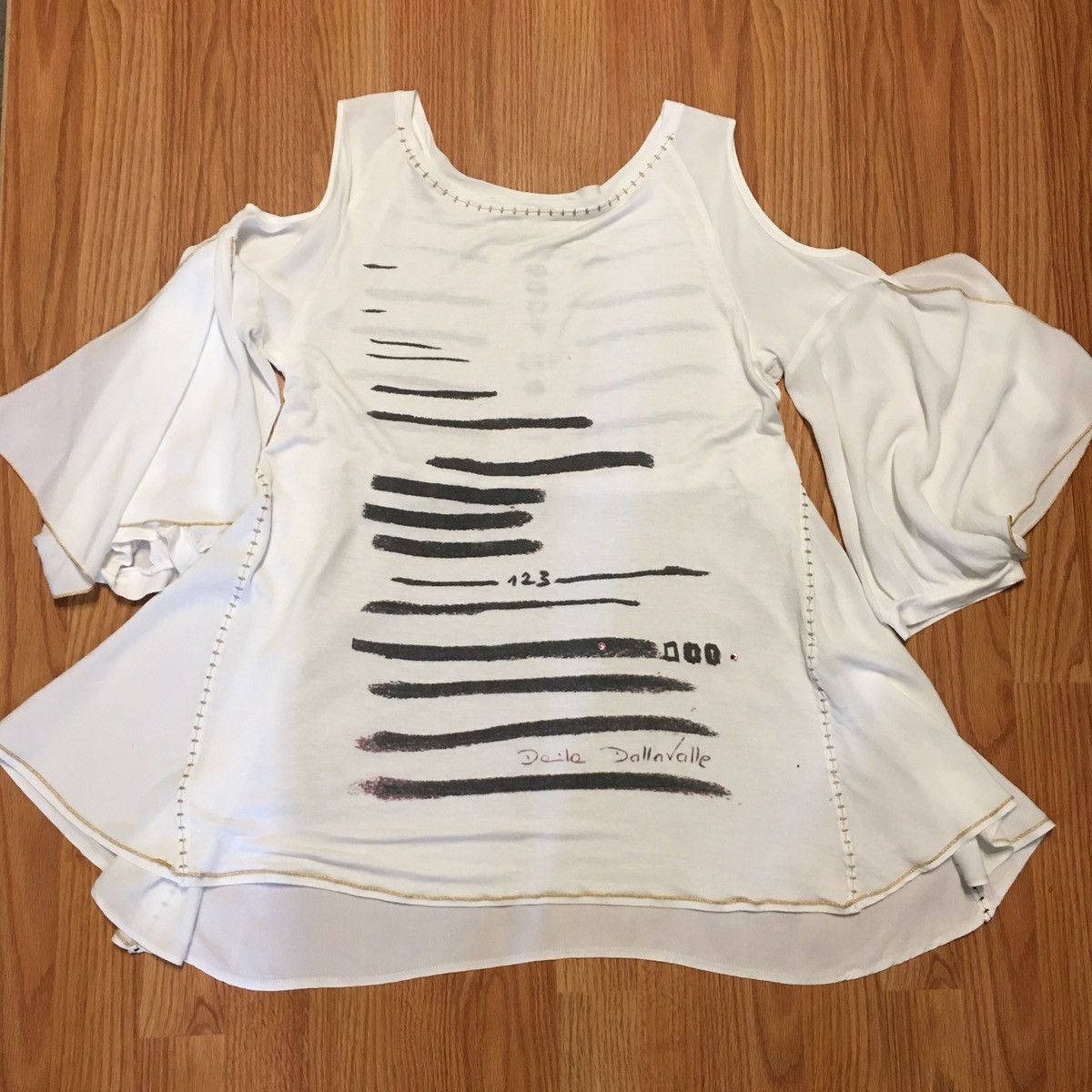 Other ELISA CAVALETTI by DANIELA DALLAVALLE Cotton Designer Blouse Size M / US 6-8 / IT 42-44 - 9 Thumbnail