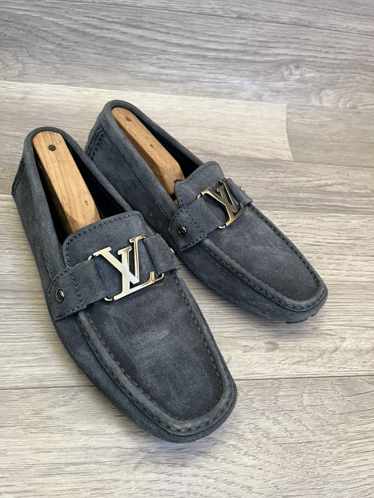 Louis Vuitton Louis Vuitton montcarlo blue suede loafers Size US 8 / EU 41 - 9 Thumbnail