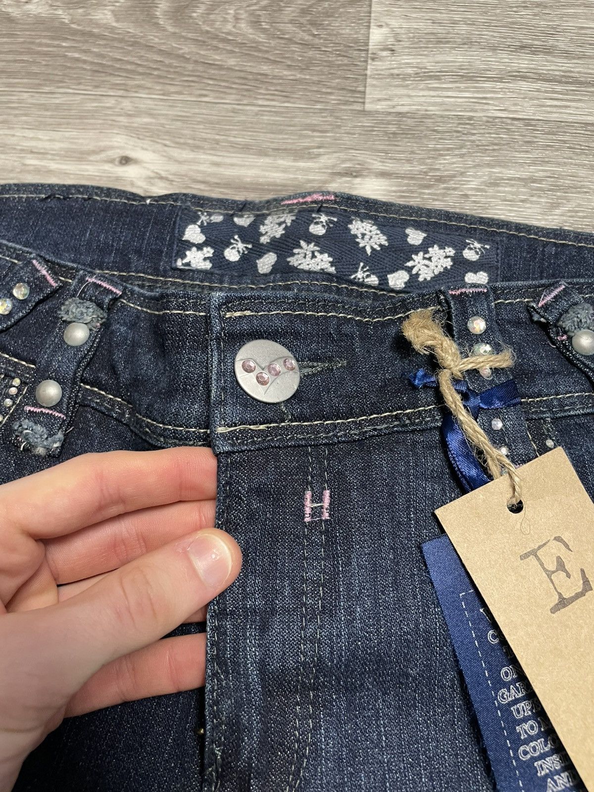 Japanese Brand New Boot Cut Rhinestones Denim Jeans Vintage Y2K 90s Punk Size 38" / US 16 / IT 52 - 12 Thumbnail