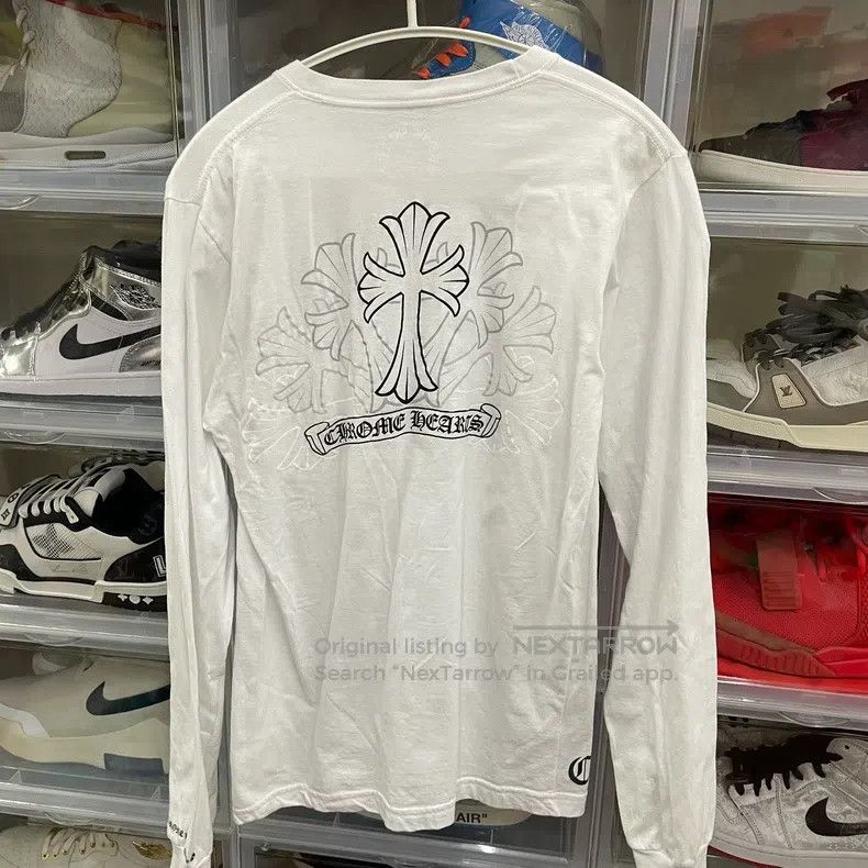 Chrome Hearts CHROME HEARTS Size S Sketch Cross Scroll White Long-Sleeved Size US S / EU 44-46 / 1 - 8 Thumbnail