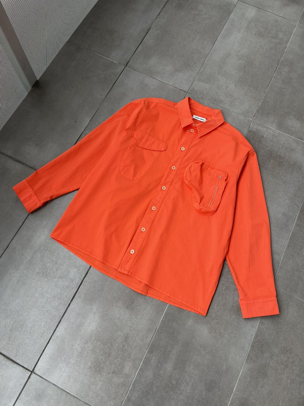 Henrik Vibskov !DS! SS23 Henrik Vibskov Flame Orange Cargo Shirt Size US XL / EU 56 / 4 - 11 Thumbnail
