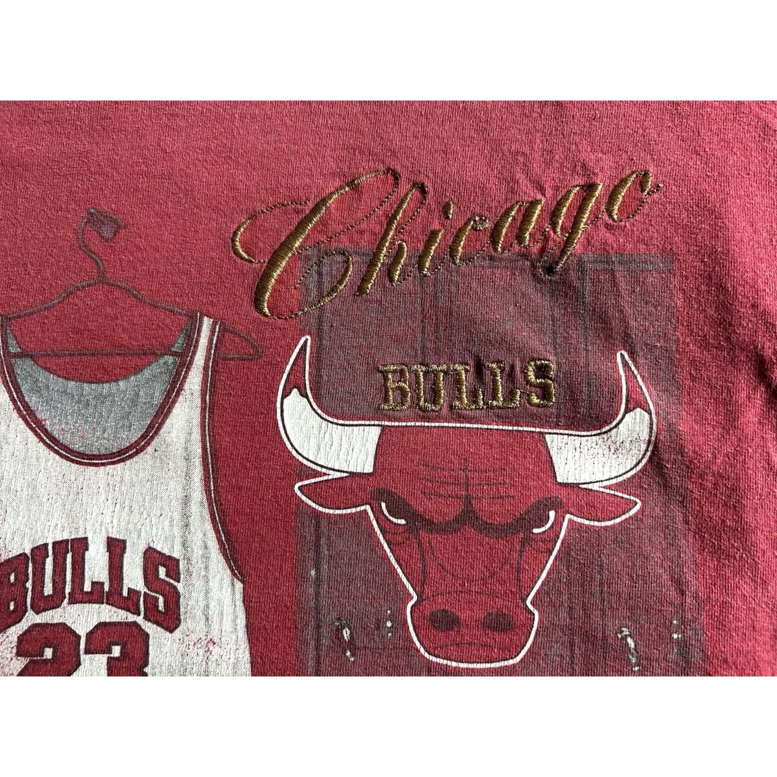 Nutmeg Nutmeg Bulls Locker Room T-Shirt Chicago Vintage 90s Red M Mens Size US M / EU 48-50 / 2 - 3 Thumbnail