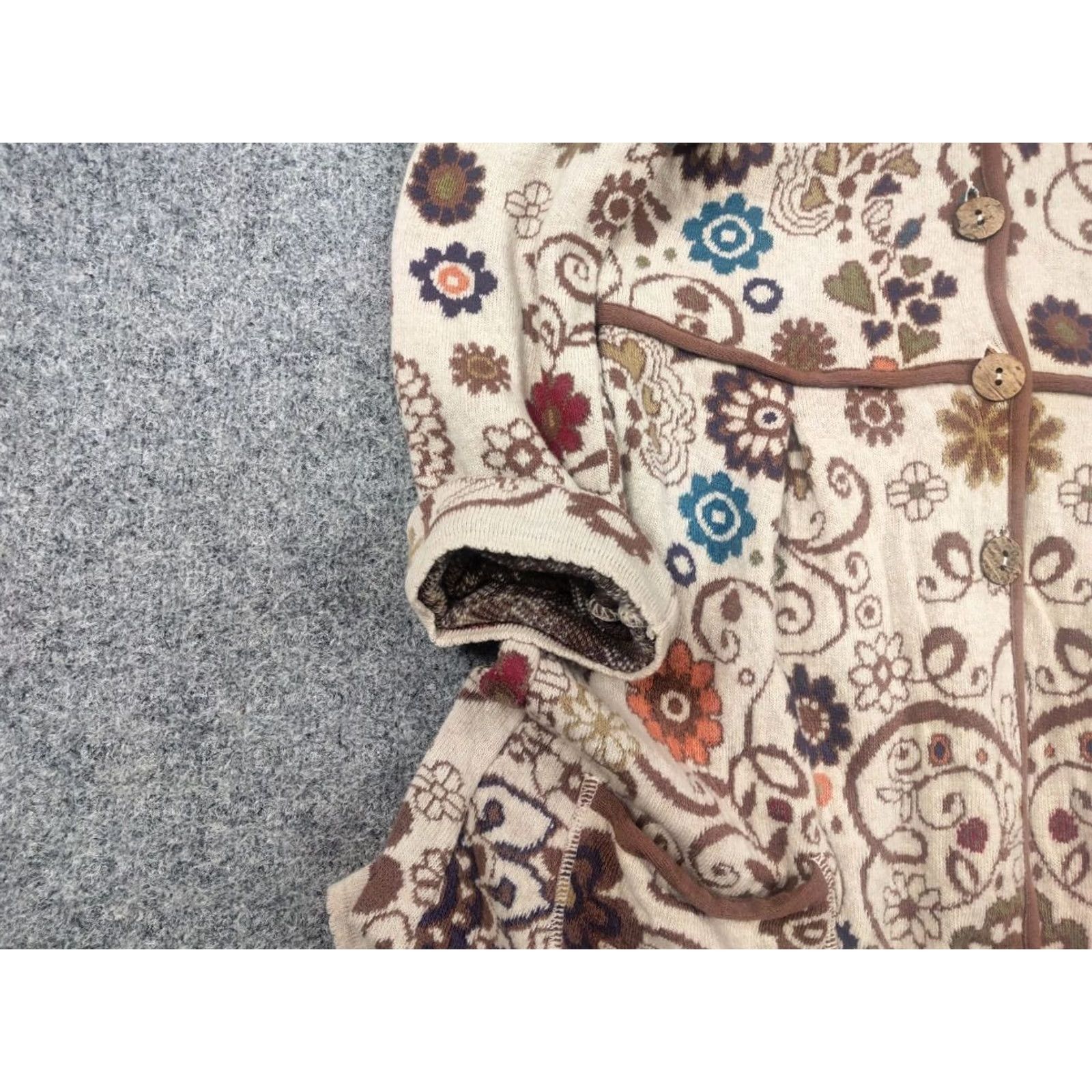 Vintage VINTAGE IVKO Embroidered Wool Cardigan Womens Floral Boho Knit Button Sweater Hoodie Size M / US 6-8 / IT 42-44 - 4 Thumbnail