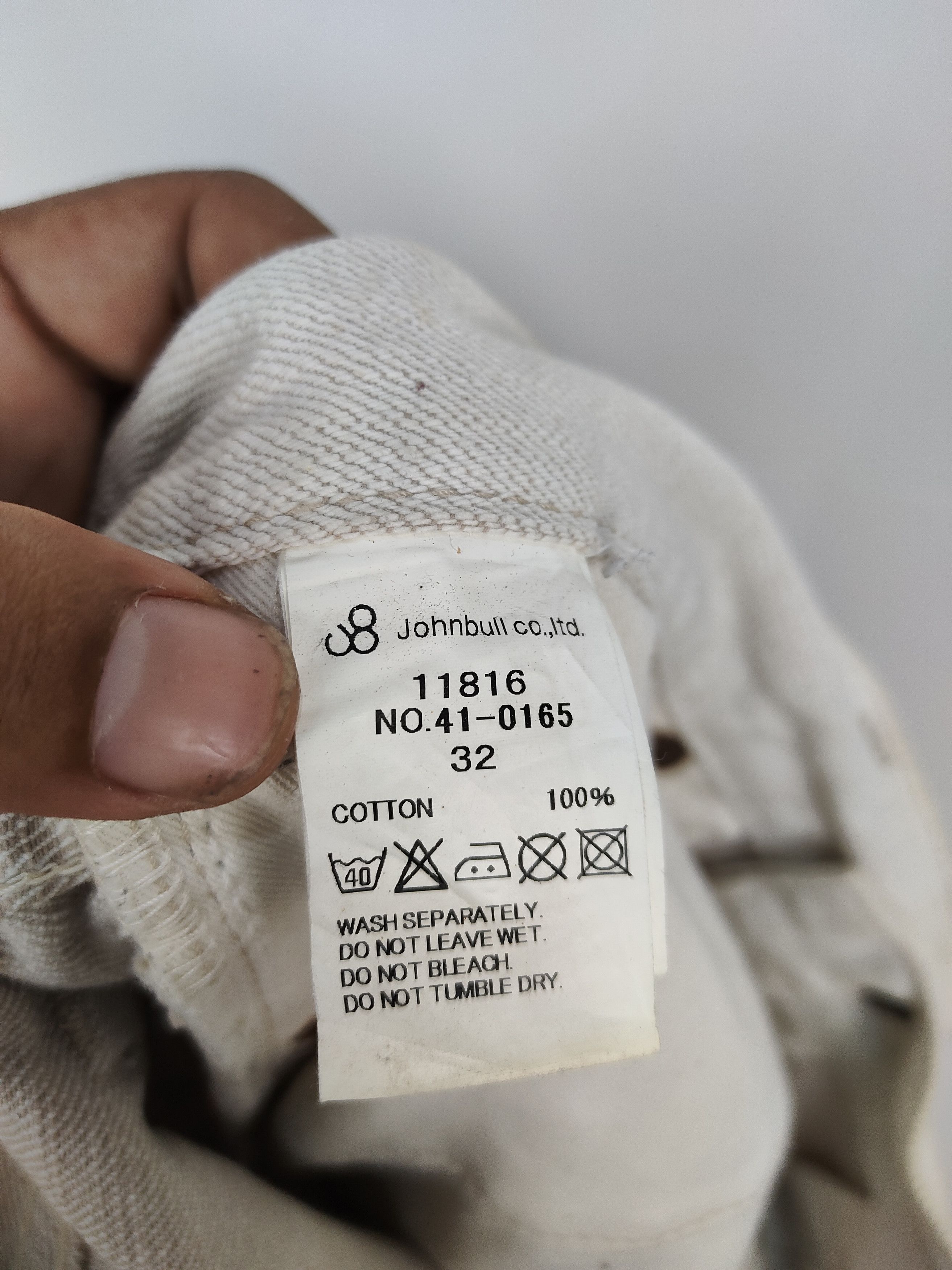 Japanese Brand Johnbull Selvedge White Denim Pant Size US 33 - 6 Thumbnail