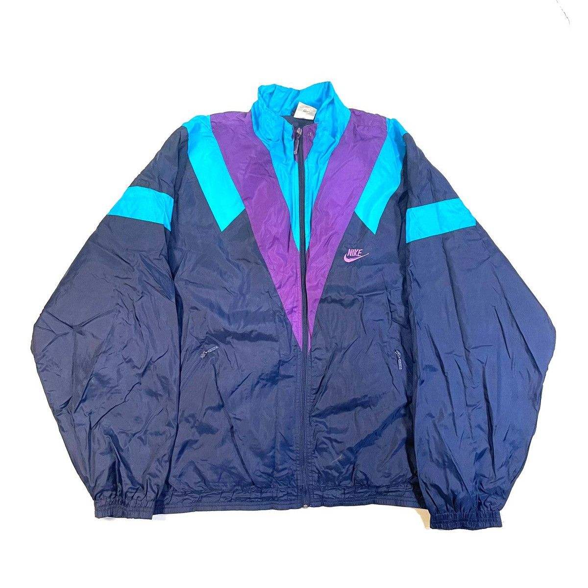 Nike Nike windbreaker jacket in blue and purple vintage 90s 80s Size US XXL / EU 58 / 5 - 1 Thumbnail