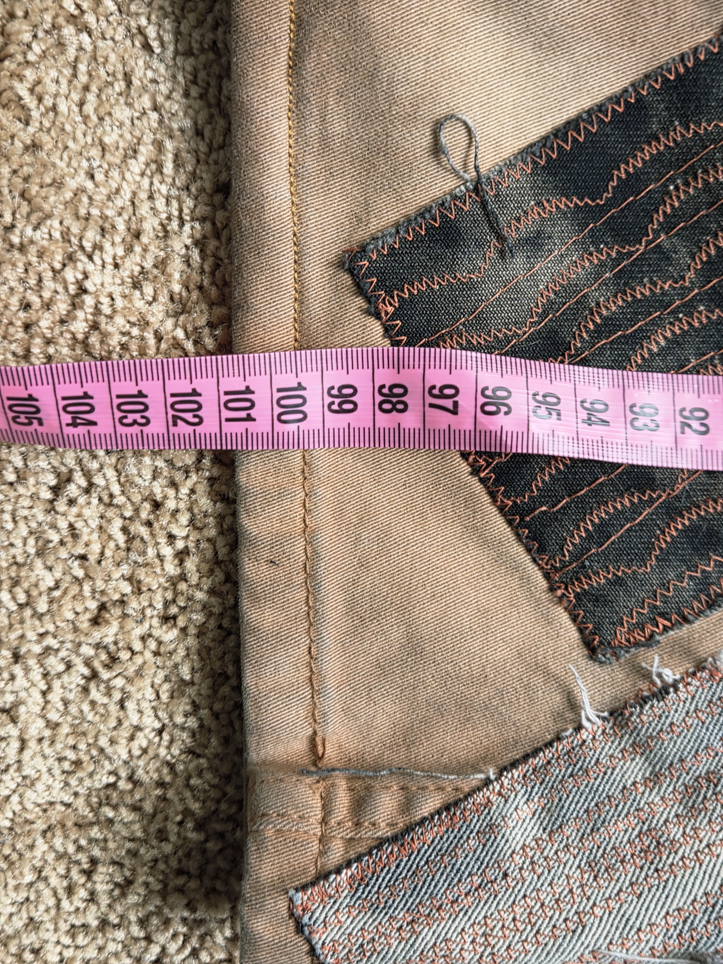 Japanese Brand Custom Hand-Reworked Patchwork Flare Pants Size US 32 / EU 48 - 8 Thumbnail