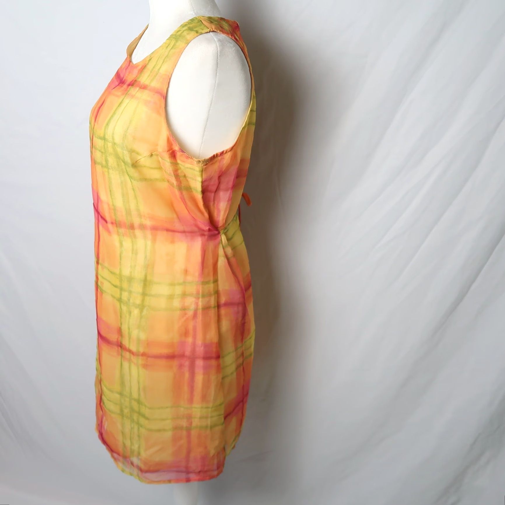 Vintage VINTAGE Byer Too 90s orange green plaid mini dress Sleeveless Bohemian Party Women’s Size 9 Size M / US 6-8 / IT 42-44 - 4 Thumbnail