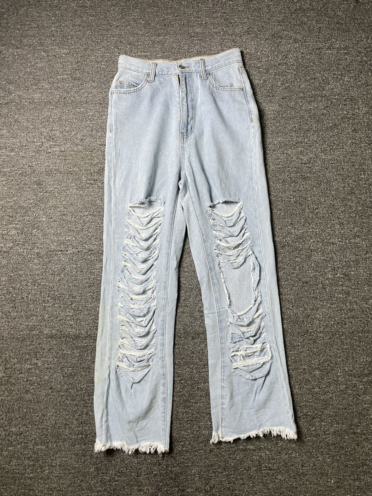 Japanese Brand WEGO Brand Destroyed Denim Jeans (62) Size US 26 / EU 42 - 1 Thumbnail