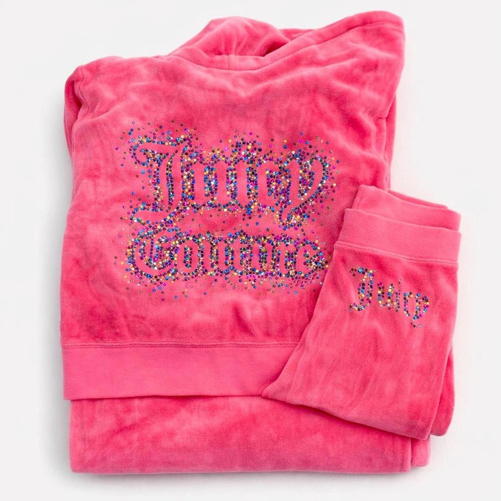 Juicy Couture Jeans Vintage Juicy Couture pink rhinestone velour tracksuit set Size XS / US 0-2 / IT 36-38 - 1 Thumbnail