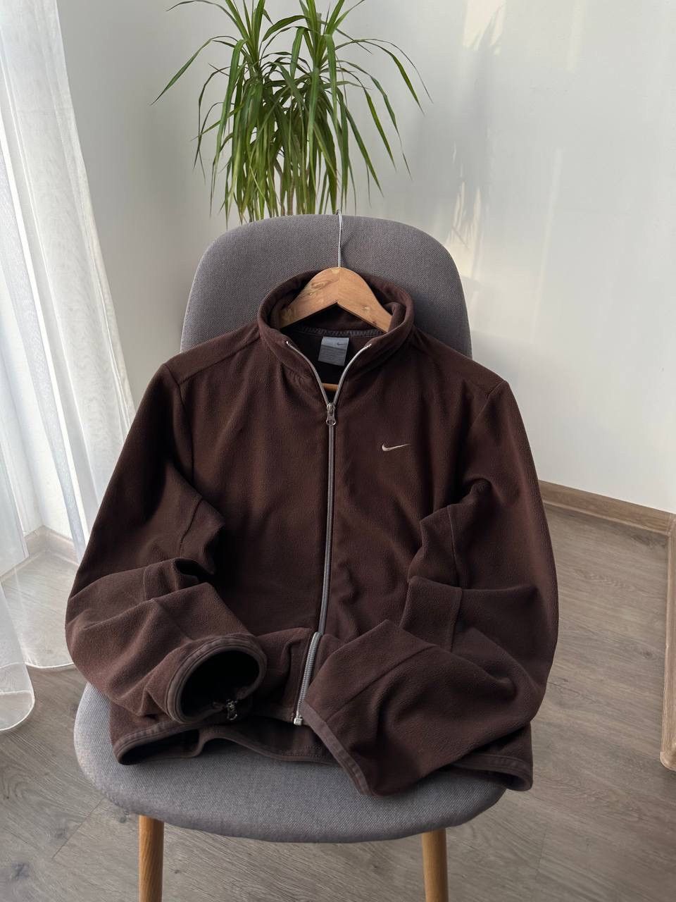 Nike × Nike ACG × Vintage Vintage Nike Brown Full Zip Fleece Hoodie Size L / US 10 / IT 46 - 7 Thumbnail