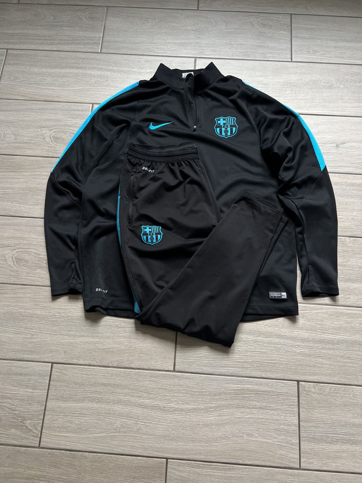 Nike × Vintage NIKE VINTAGE FC BARCELONA TRACK SUIT DRILL SWOOSH Size US L / EU 52-54 / 3 - 4 Thumbnail