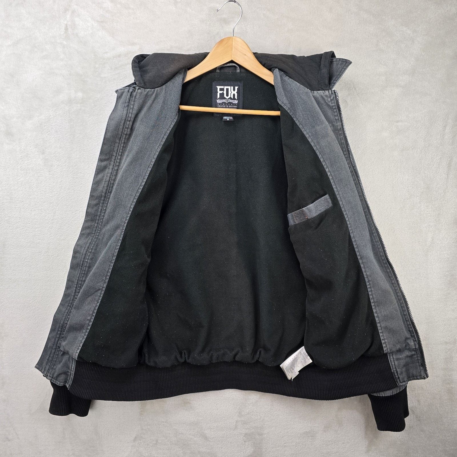 Fox Racing Fox Racing Hooded Jacket Mens Medium Gray Vtg Y2K Motocross Size US M / EU 48-50 / 2 - 6 Thumbnail
