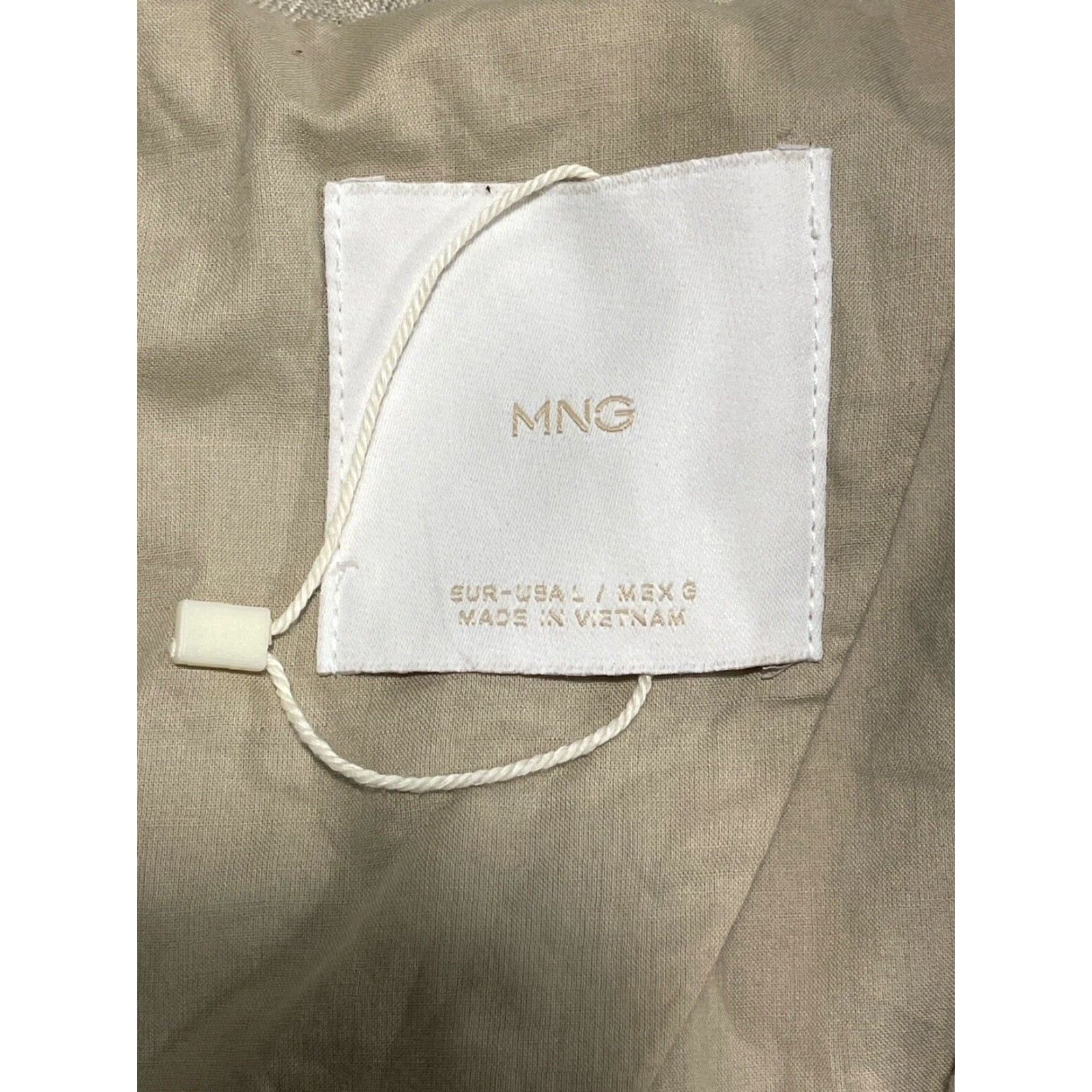 Mango VINTAGE Mango Linen Blazer Jacket Women Large Beige Business Casual Formal 100% Linen Size L / US 10 / IT 46 - 2 Thumbnail
