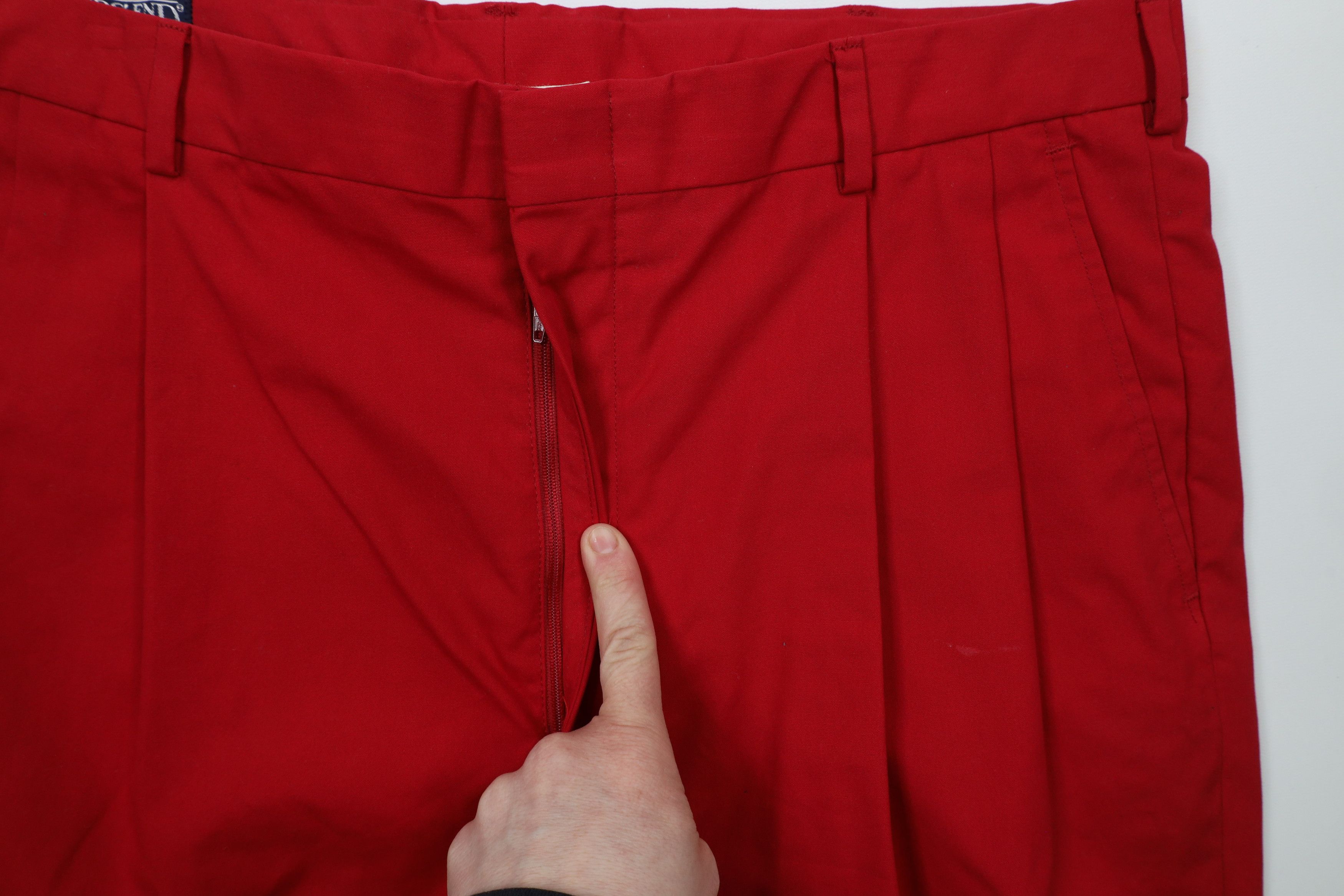 Lands' End × Vintage Vintage 90s Lands End Cuffed Wide Leg Chino Pants Red USA Size US 38 / EU 54 - 8 Thumbnail
