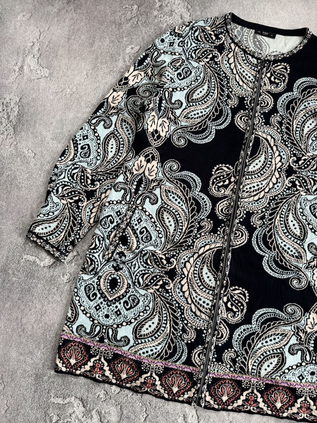 Dale Of Norway × Designer × Moods of Norway Ivko 46size all printed flowers 🌹 Cardigan long sweater zip Size 3XL / US 20-22 - 9 Thumbnail
