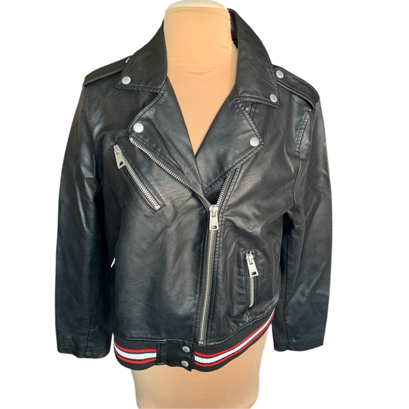 Levi's Levi’s NWT Faux Leather Moto Jacket Black Ribbed Hem Asymmet Size XL / US 12-14 / IT 48-50 - 13 Thumbnail