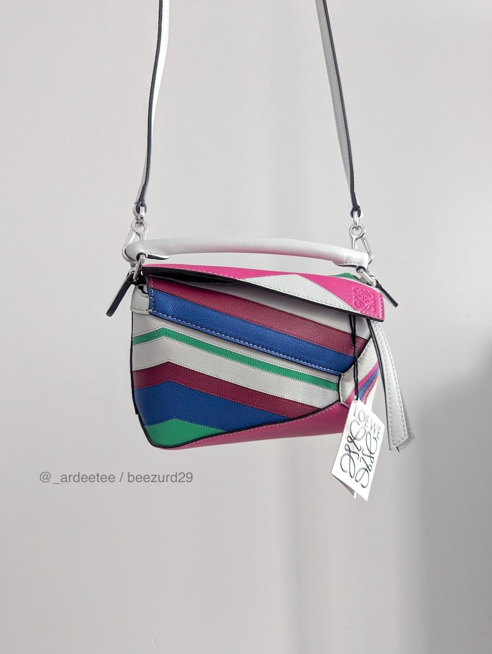 Loewe Puzzle Edge Multicolor Zigzag Mini Crossbody Bag
