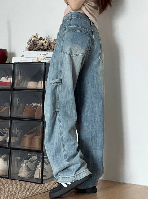 Japanese Brand × Vintage Light blue men's high street workwear scimitar jeans Size US 32 / EU 48 - 4 Thumbnail