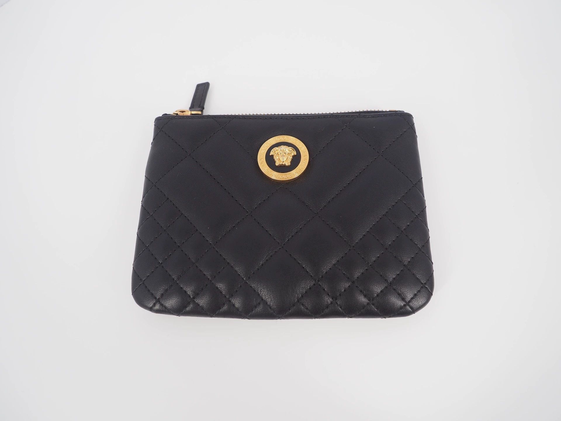 Versace Versace Black Medusa Check Coin Purse Mini Pouch Size ONE SIZE - 1 Thumbnail