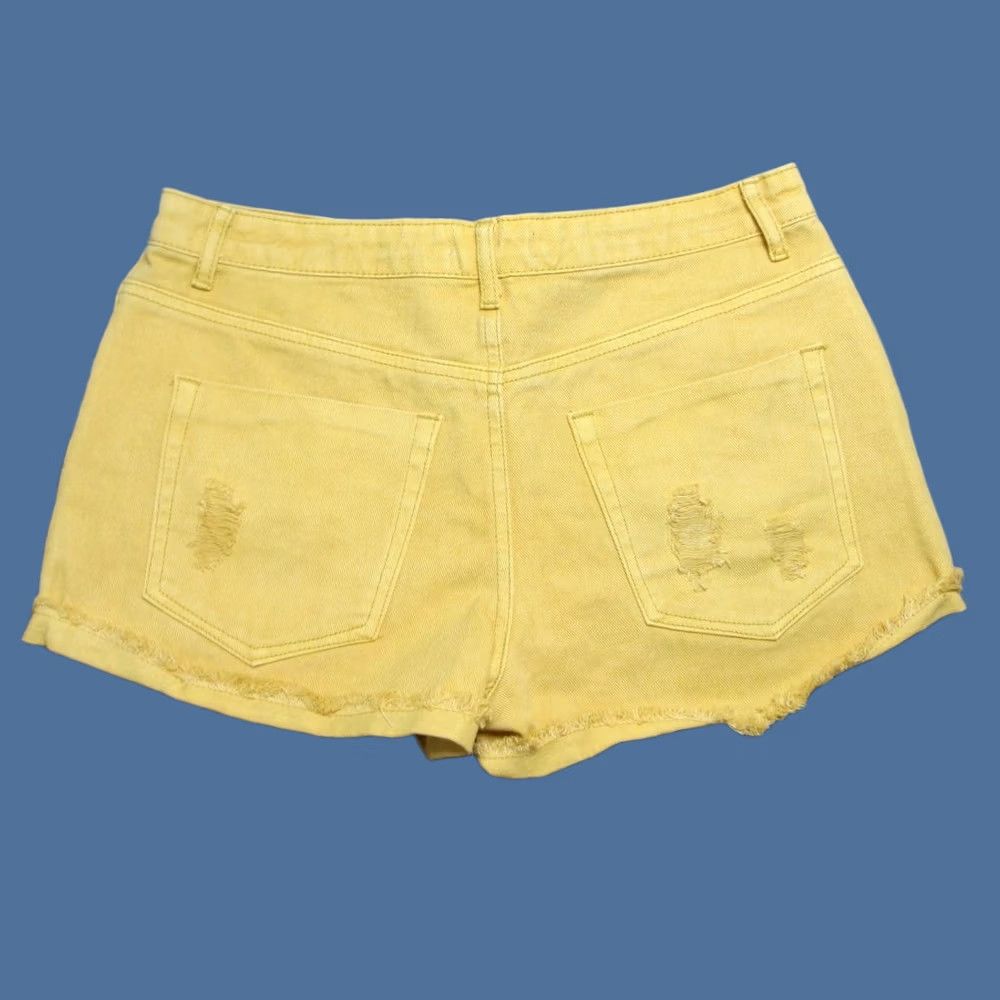 Forever 21 Forever 21 Shorts Womens 29 Yellow Distressed Denim Cutoff Frayed Hem 5-Pocket Jeans Shorts Size 29" - 1 Thumbnail