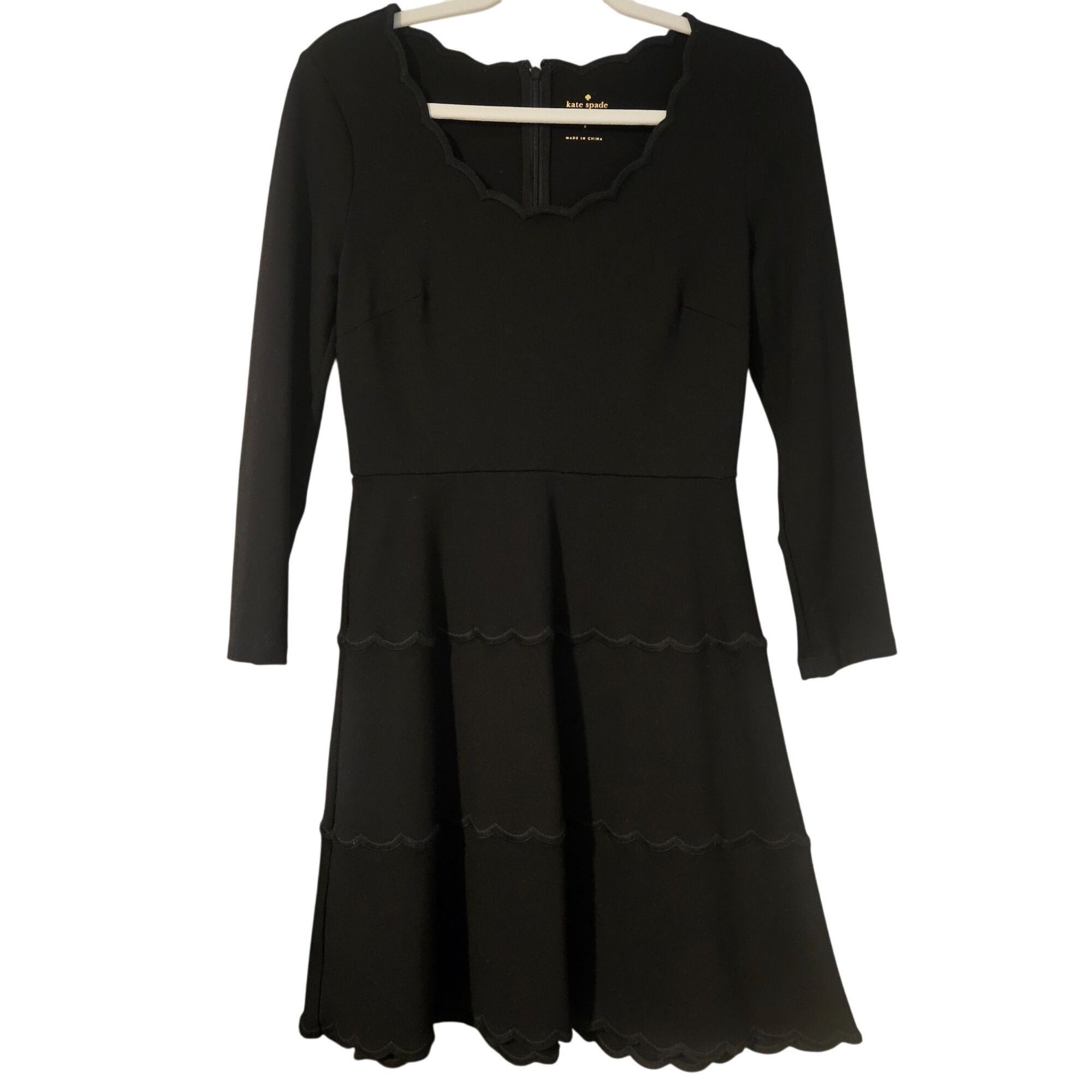 Kate Spade Black Scalloped Dress  Coquette, Quiet Luxury, H