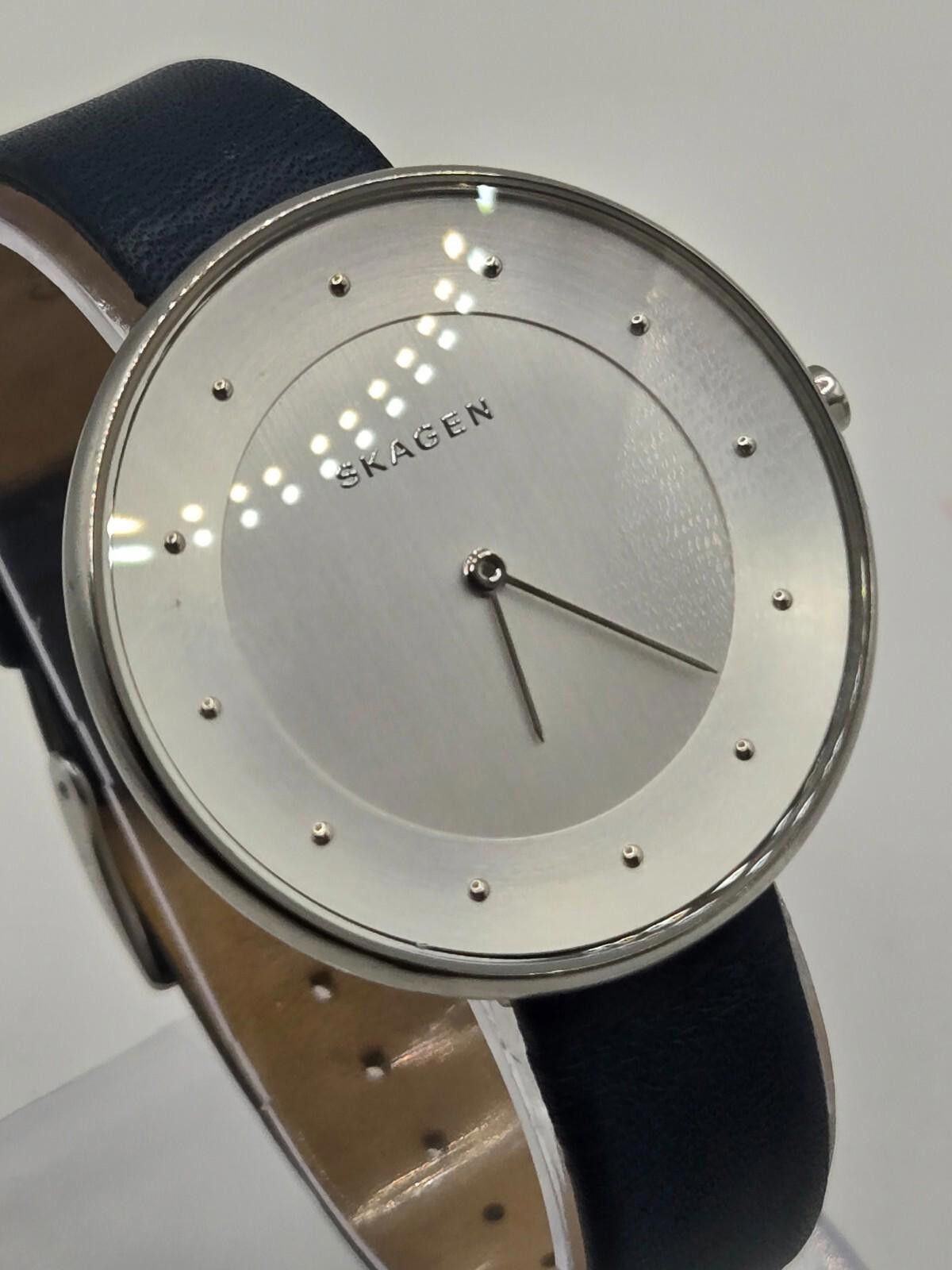 Skagen Women's Skw2315 Silver Dial Blue Leather Watch