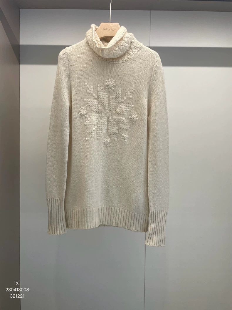 Loro Piana LORO PIANA Light beige goat cashmere high collar sweater Size XS / US 0-2 / IT 36-38 - 1 Thumbnail