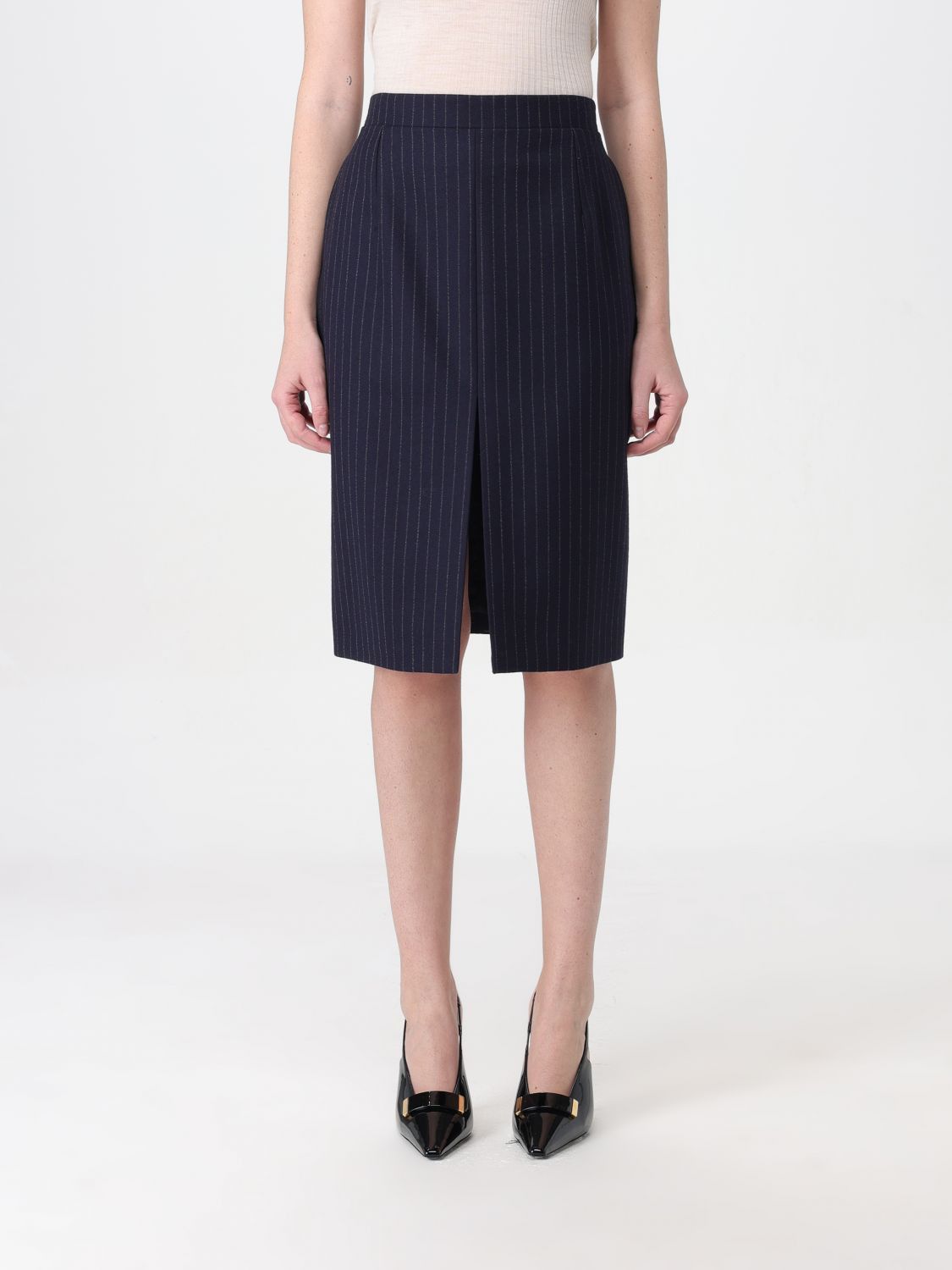 image of Saint Laurent Paris Saint Laurent Skirt Woman Marine, Women's (Size 24)