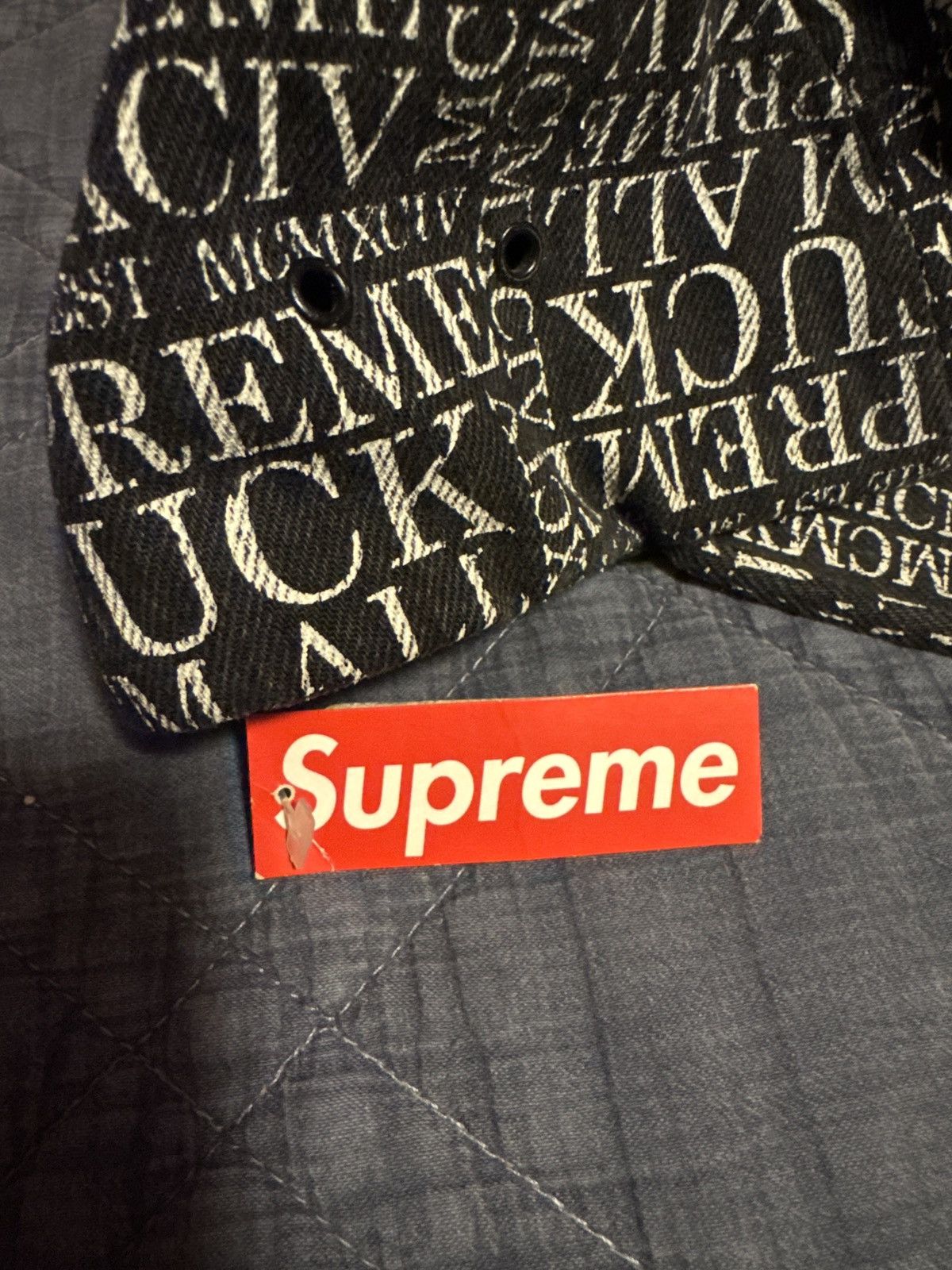 Supreme Supreme Denim Fuck Em All FW 2015 Hat Size ONE SIZE - 7 Thumbnail