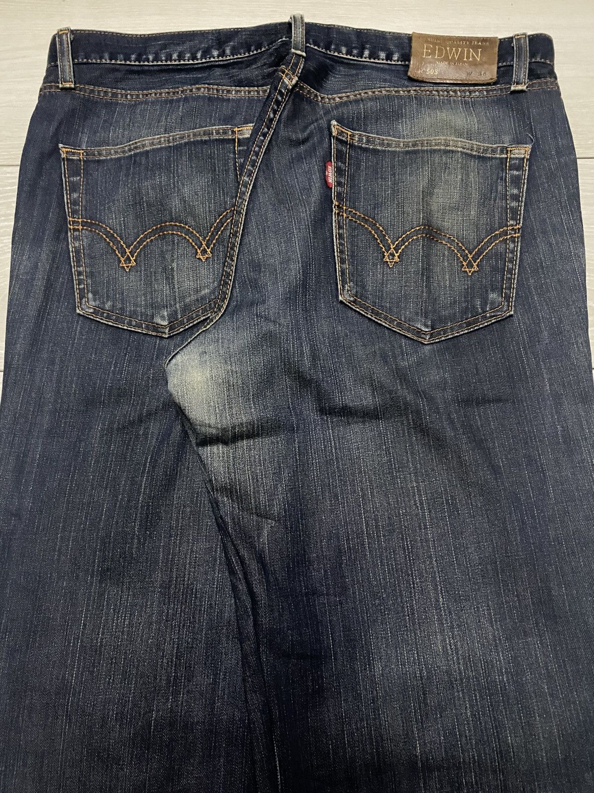 Junya Watanabe Vintage Edwin 503 Mud Wash Distressed Jeans Size US 37 - 3 Thumbnail