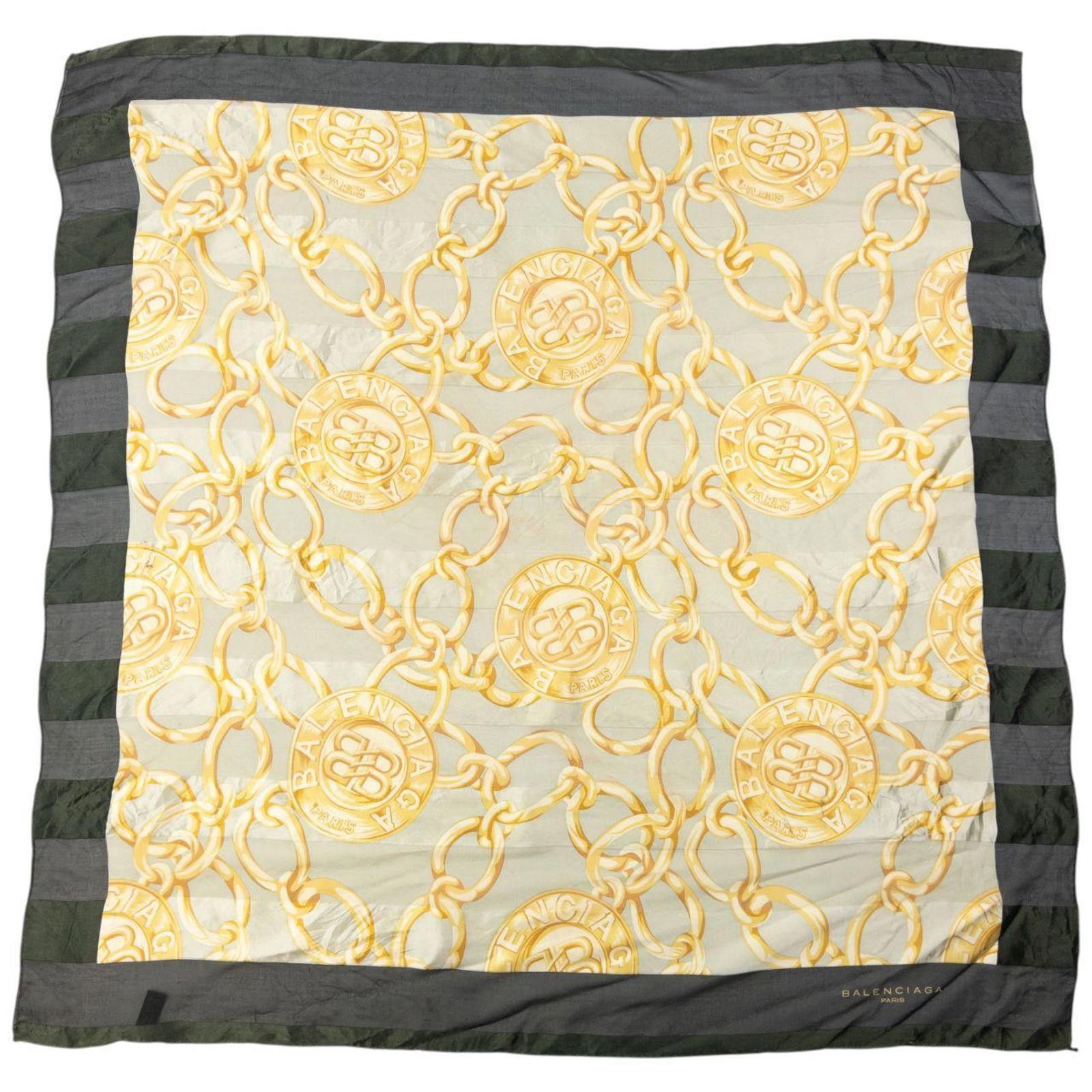 Balenciaga Vintage 2000s Balenciaga Chain Pattern Silk Scarf Size ONE SIZE - 1 Thumbnail