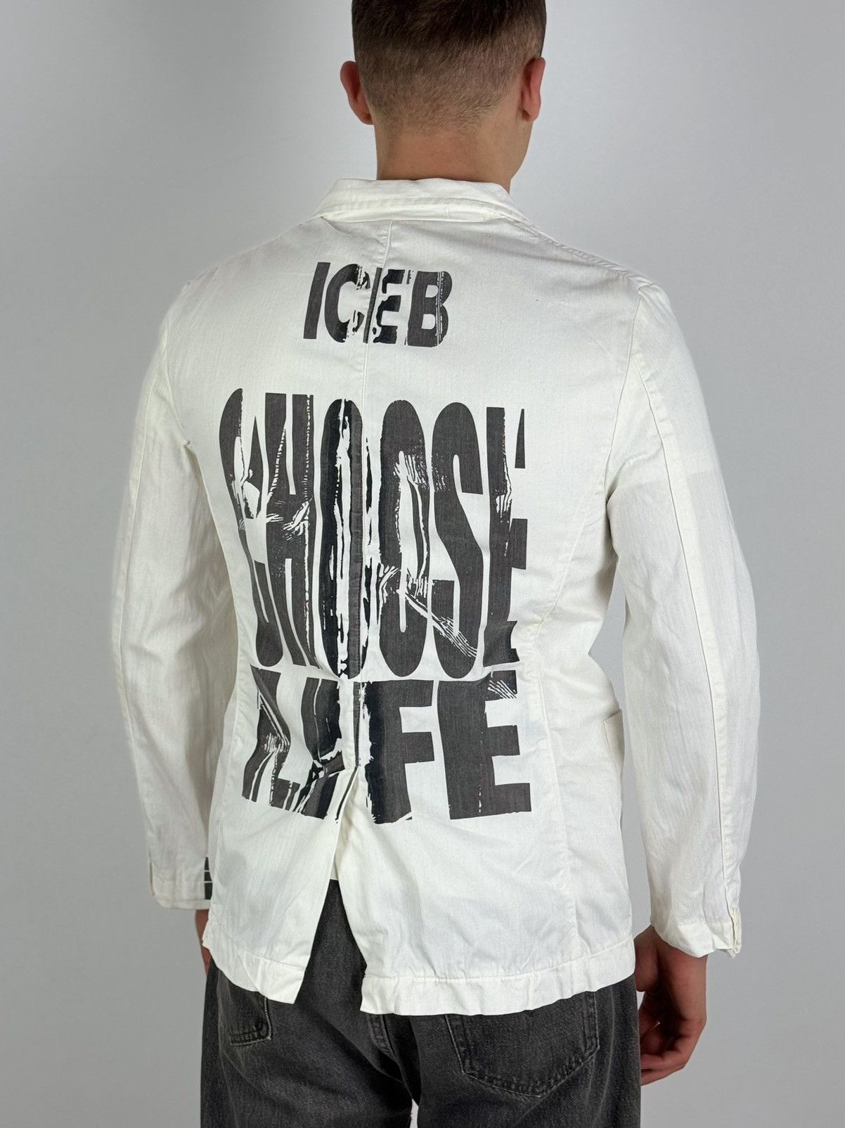 Iceberg Iceberg “Choose Iceberg Make Love” White Blazer Jacket Size US M / EU 48-50 / 2 - 3 Thumbnail
