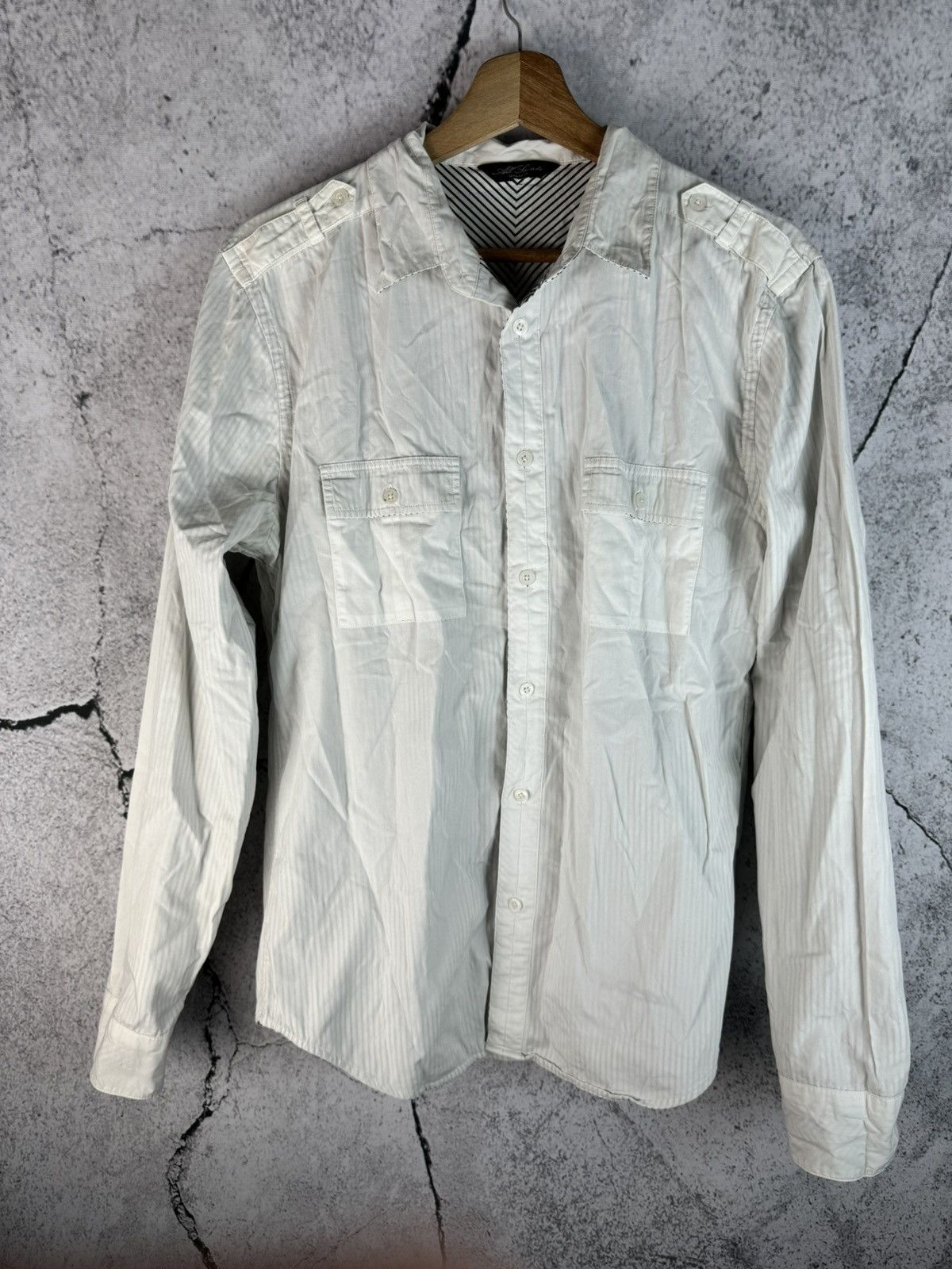 Designer Vintage Allsaints Shirt Long Sleeve Travis Y2K Luxury Rare Size US M / EU 48-50 / 2 - 1 Thumbnail