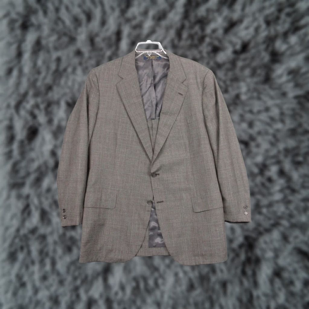 Brooks Brothers Brooks Brothers Jacket Mens 44 Brown Blazer 44R Plaid Blend Wool Sport Coat Size 44R - 1 Thumbnail