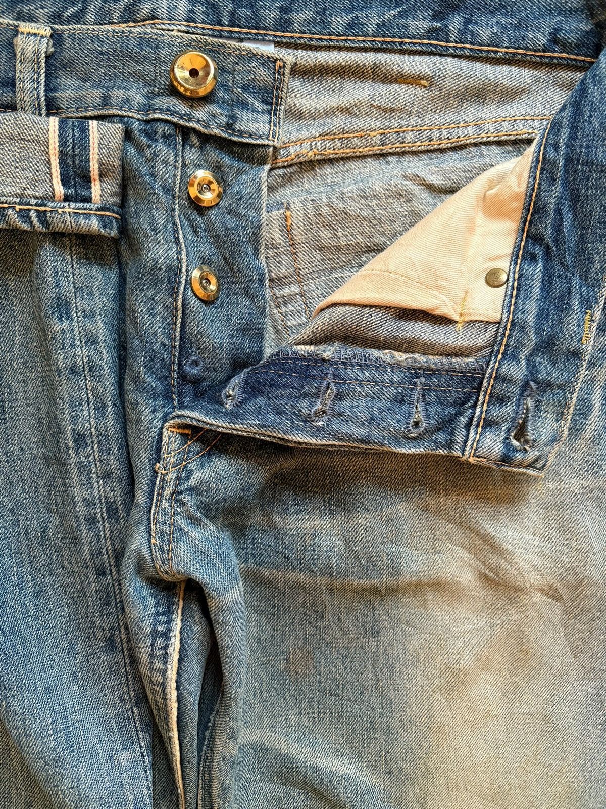 Designer × Japanese Brand Vintage Japanese Brand Selvedge Rusty Mud Wash Distres Jeans Size US 32 / EU 48 - 4 Thumbnail