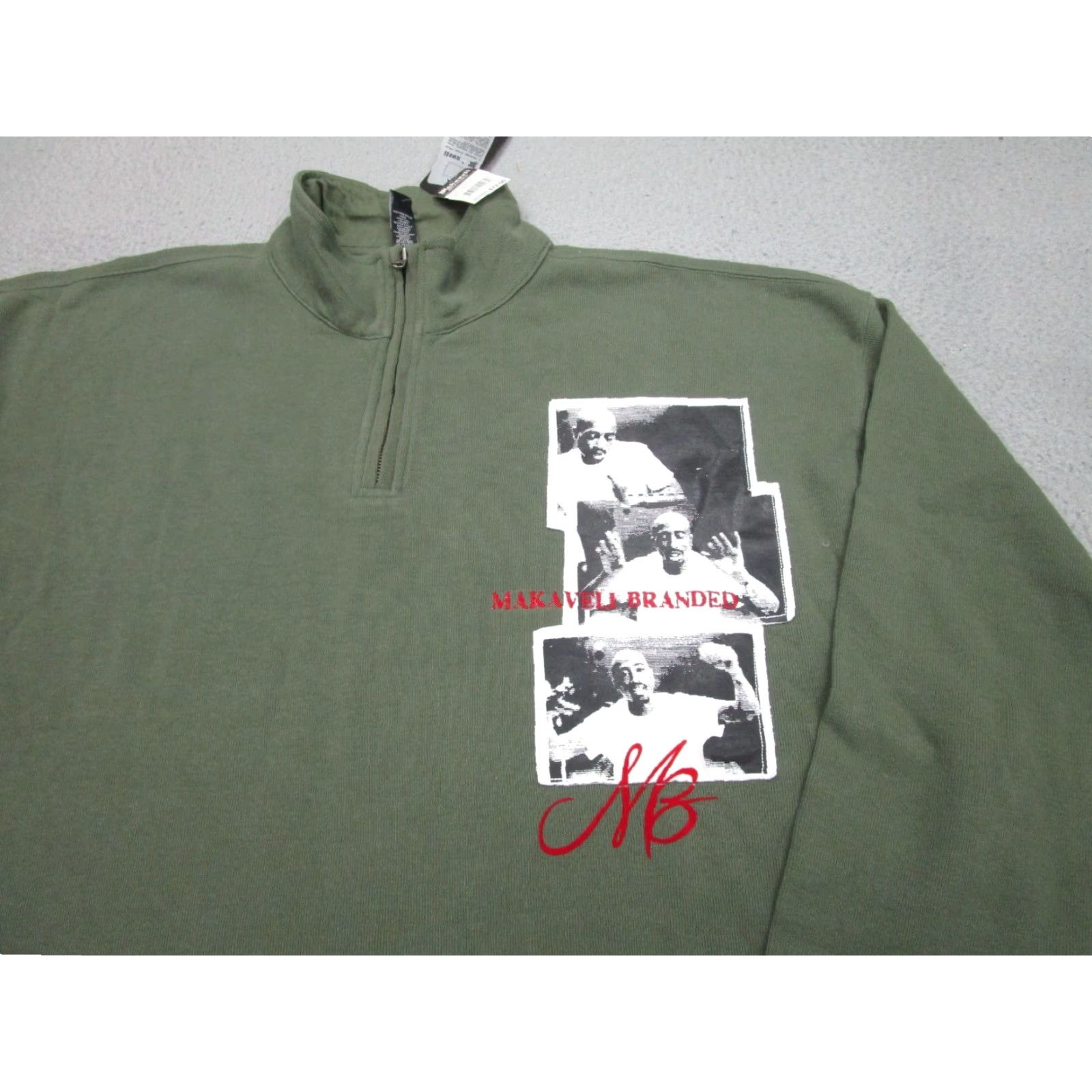 Vintage Makaveli Sweater Mens 3XL Green Pullover Tupac 2 Pac Y2K Casual Size US XXL / EU 58 / 5 - 3 Thumbnail