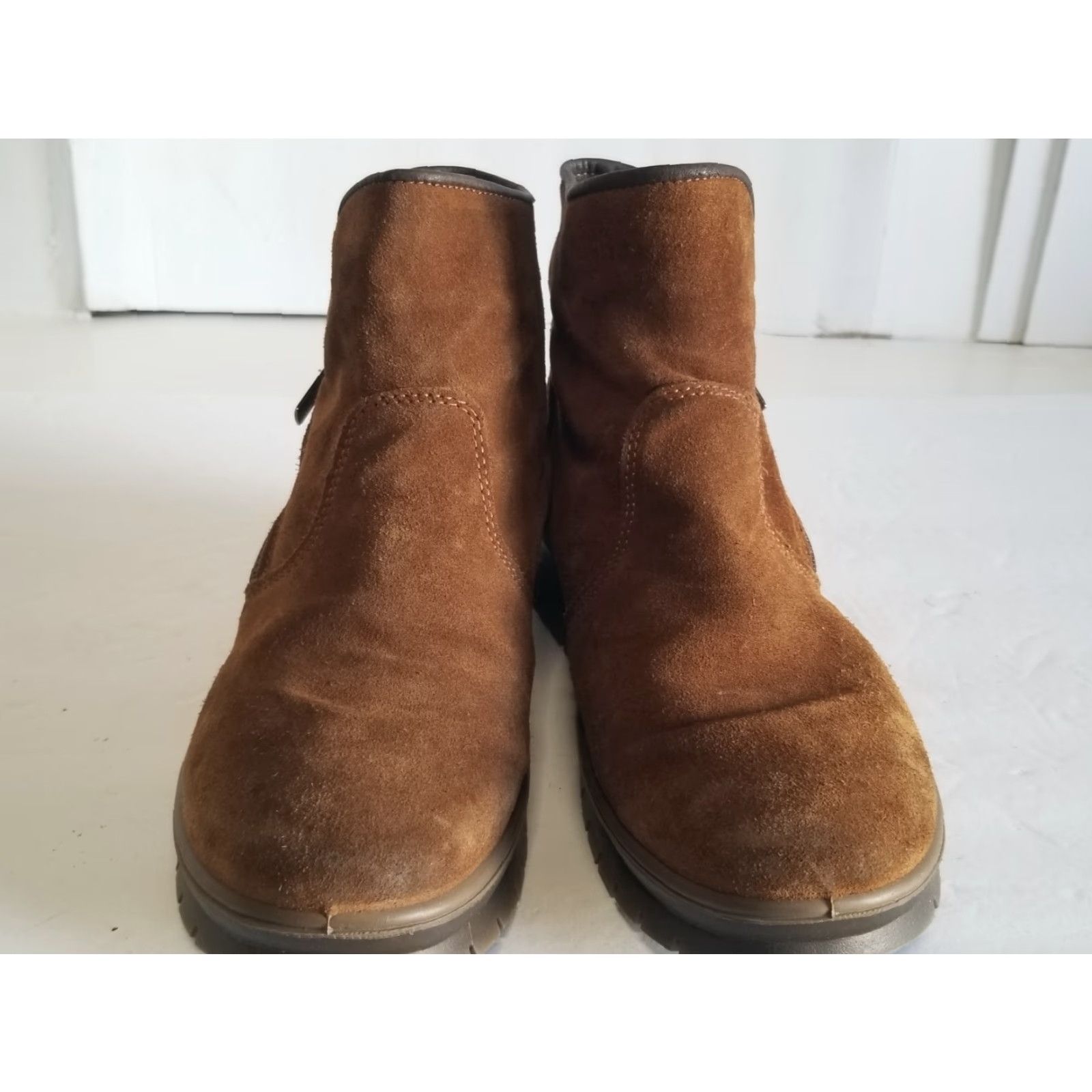 CO Igi & Co Ankle Boot Women Suede Leather Lining Rubber Sole Brown Zipper Made in Italy 39 (US 8.5) Winter Size US 9 / IT 39 - 6 Thumbnail