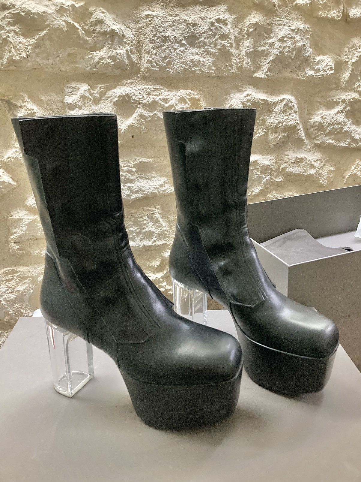 Rick Owens NEVER WORN Biker platform leather boots by Rick Owens Size US 9 / EU 42 - 11 Thumbnail
